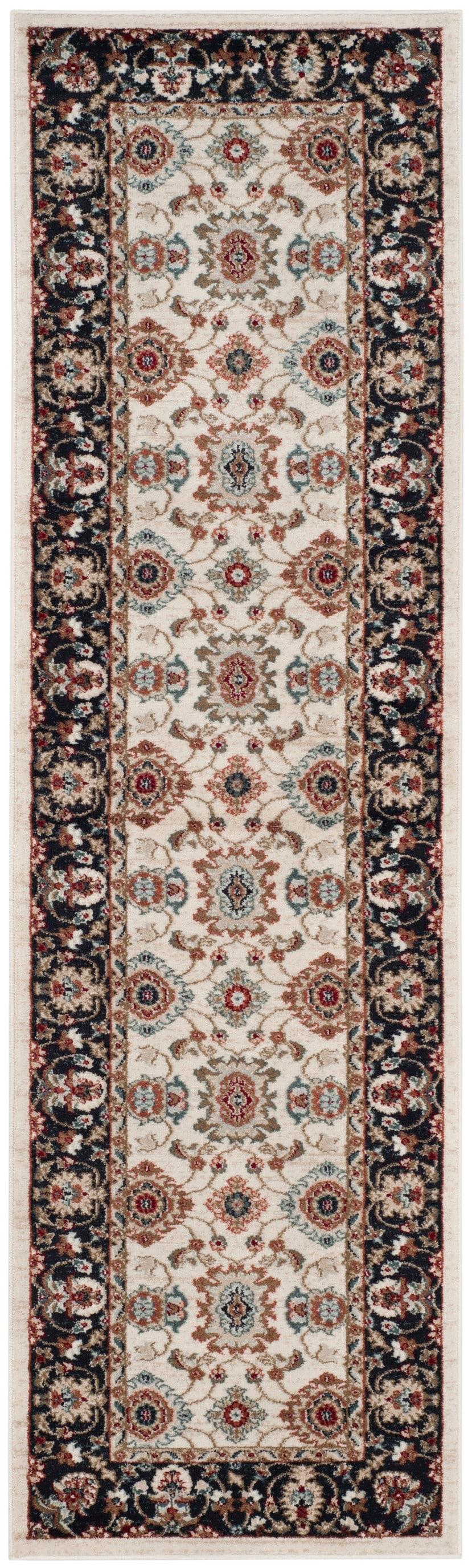 Lyndhurst LNH332 Power Loomed Runner Rug - Cream/Navy - 2'3"x8' - Safavieh.