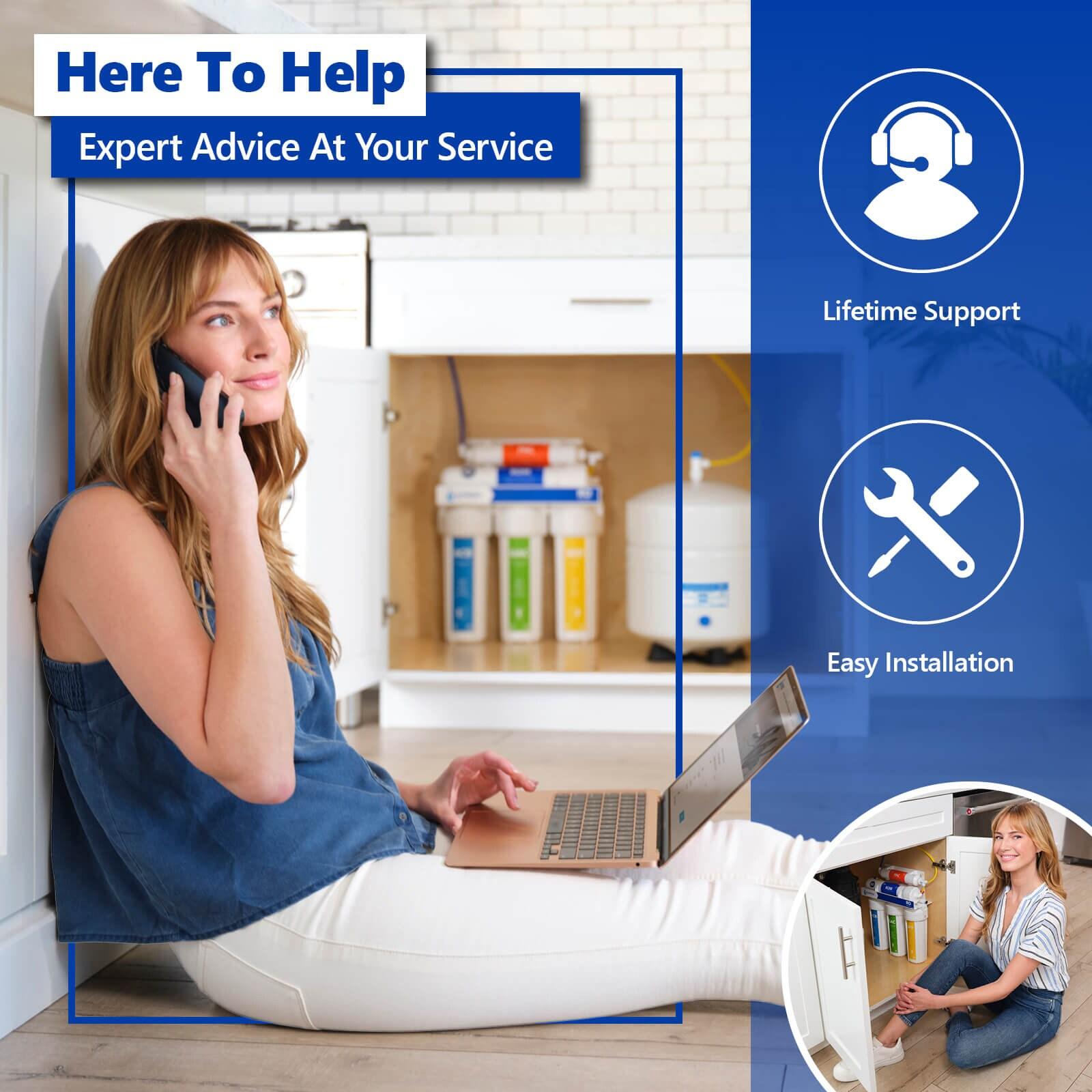 4 Pack Post Activated Carbon Water Filter Replacement - 5 Micron - Under Sink Reverse Osmosis System