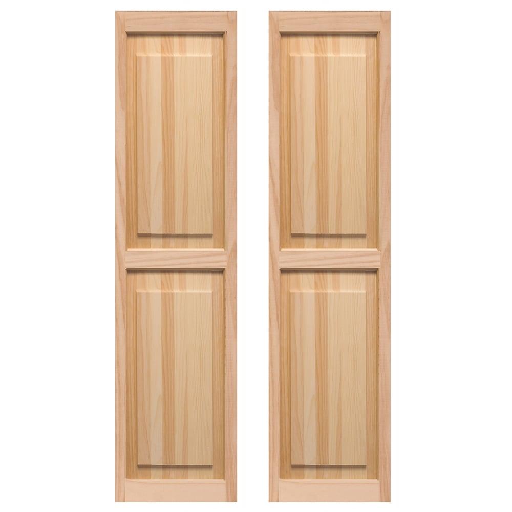LTL Home Products Pinecroft Raised Panel Wood Exterior Shutters (Set of 2)
