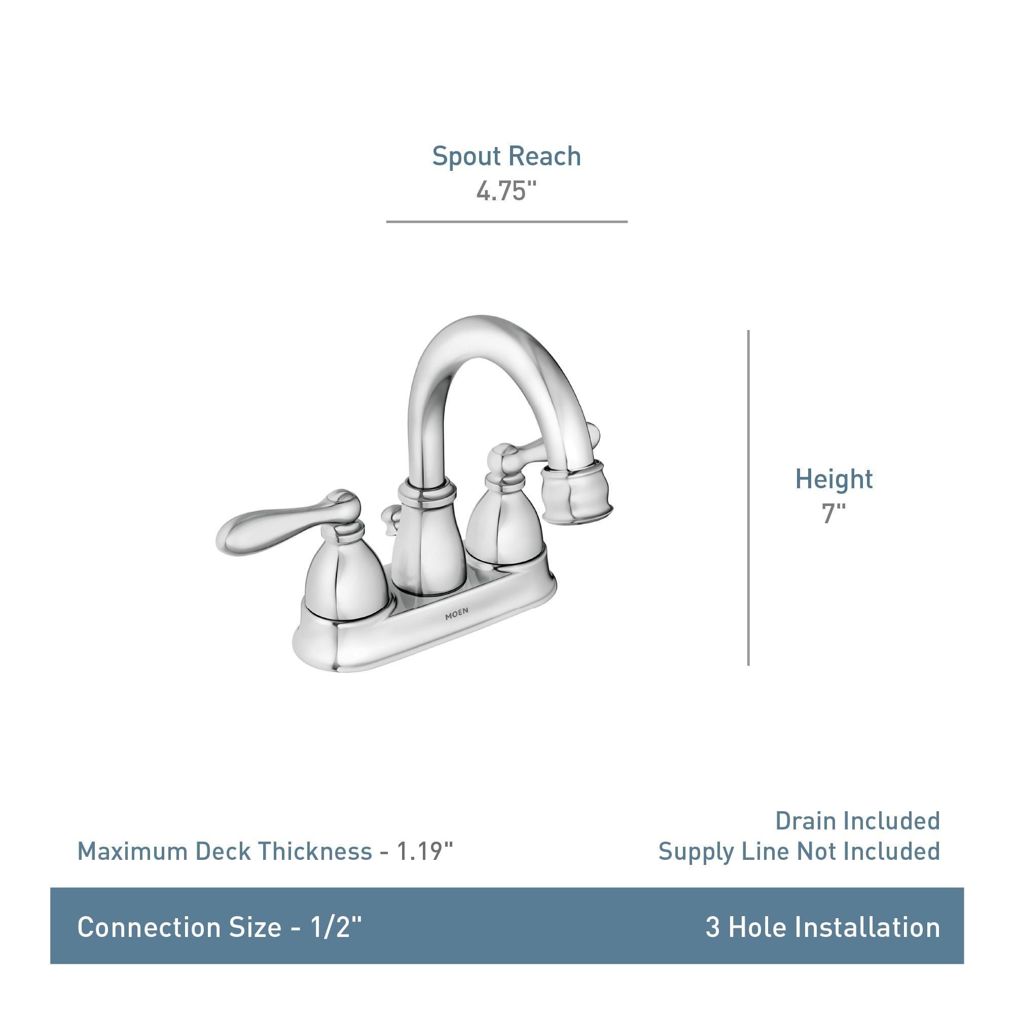 Moen Moen Banbury 4 in. Centerset Double Handle Bathroom Faucet 84943SRN