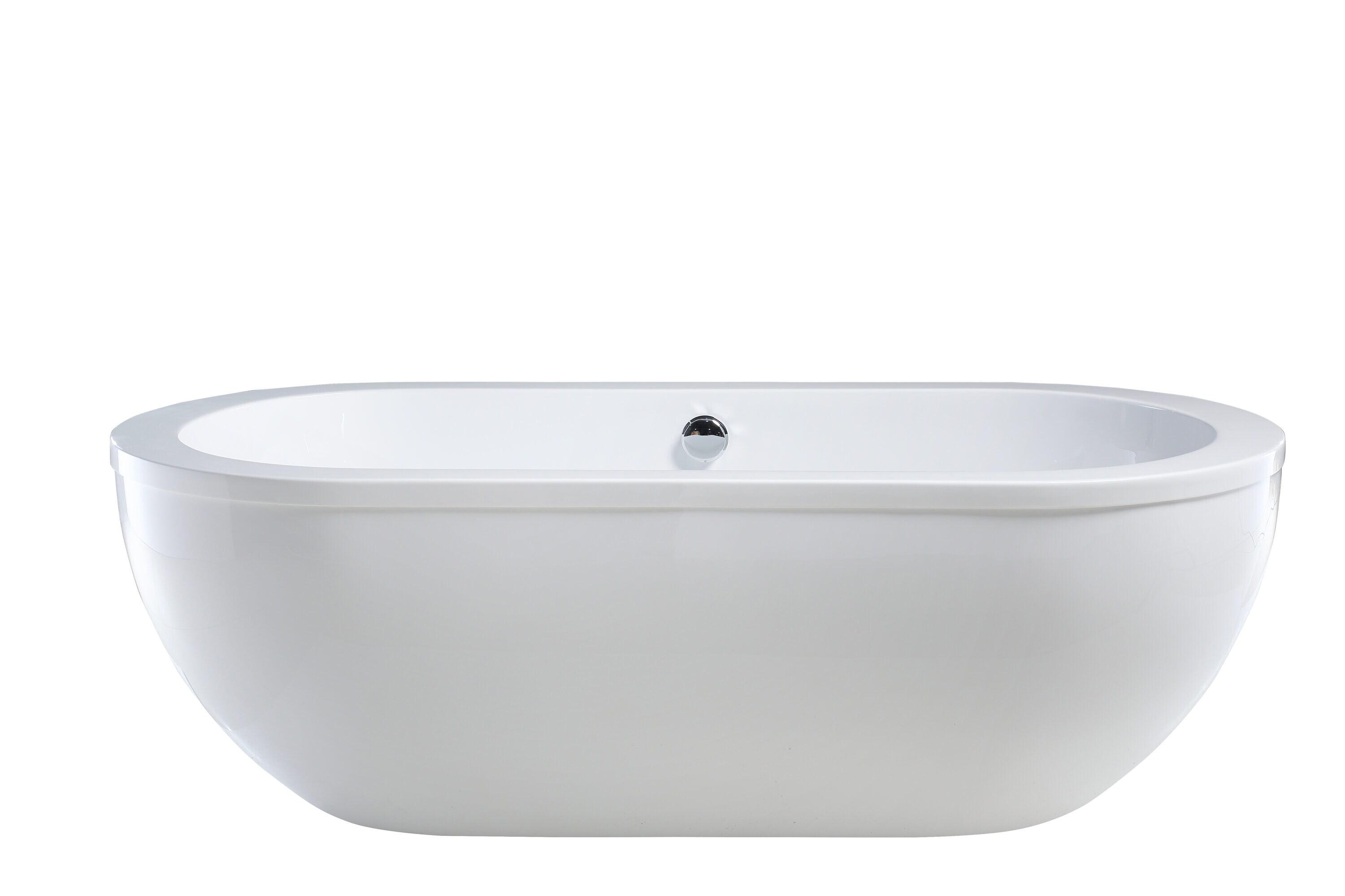 71" x 34" Freestanding Soaking Bathtub