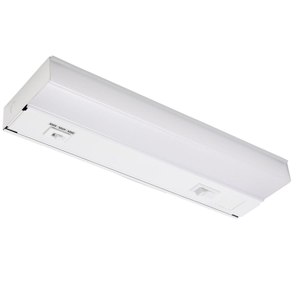 Maxxima 12 in. Hardwired LED Under Cabinet Light - 300 Lumens, 3 CCT, Color Temperature Slide Control, 3000K/4000K/5000K, White, on/off Switch, ETL Listed