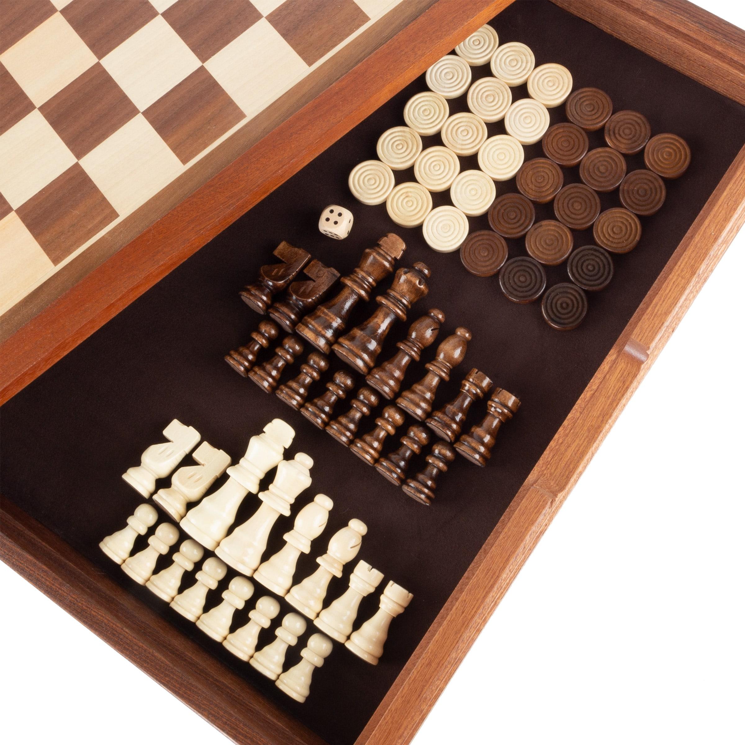 Toy Time Chess and Backgammon Pedestal End Table - Brown