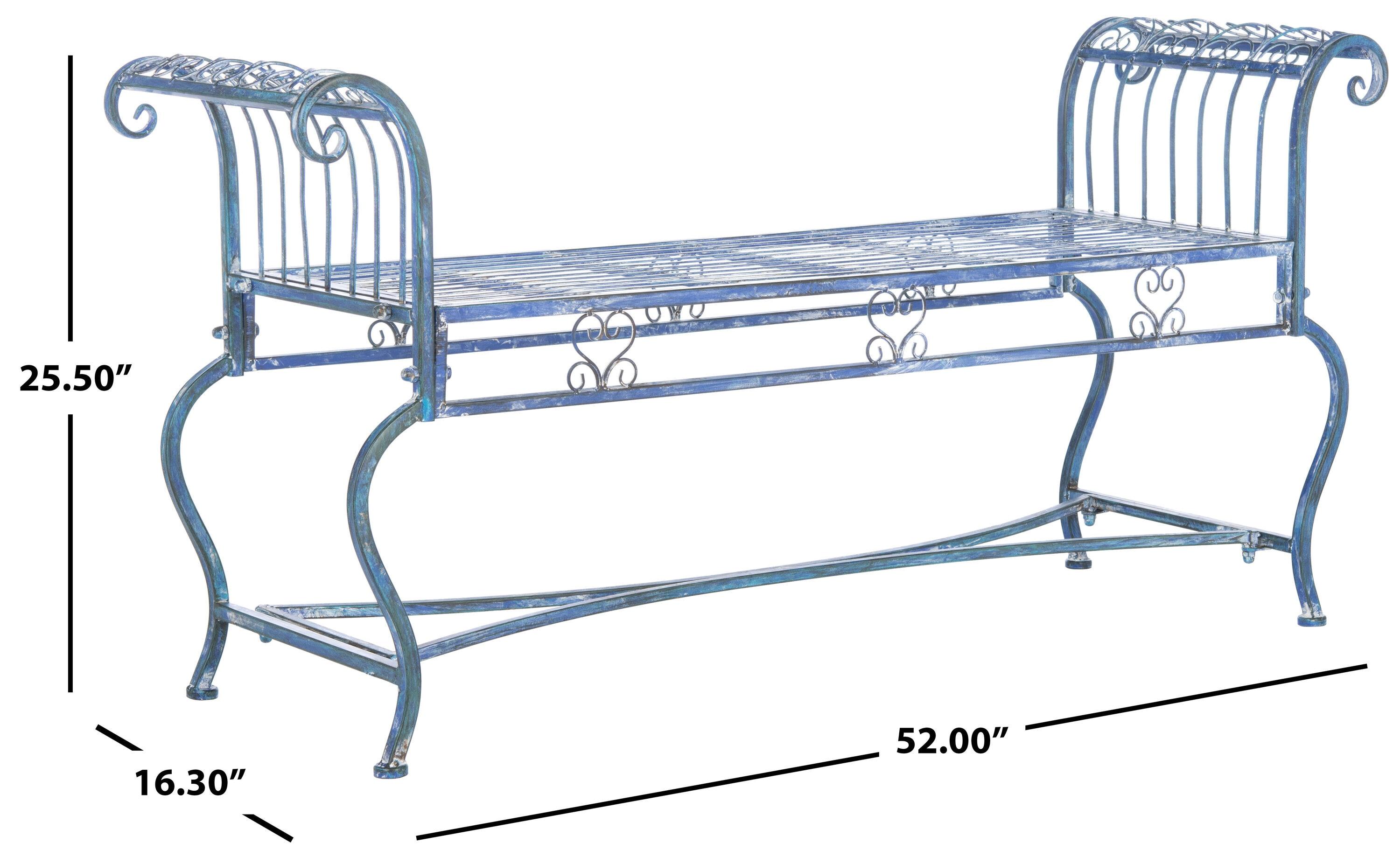 Brielle Bench - Outdoor - PAT5004 - Mossy Blue - Safavieh