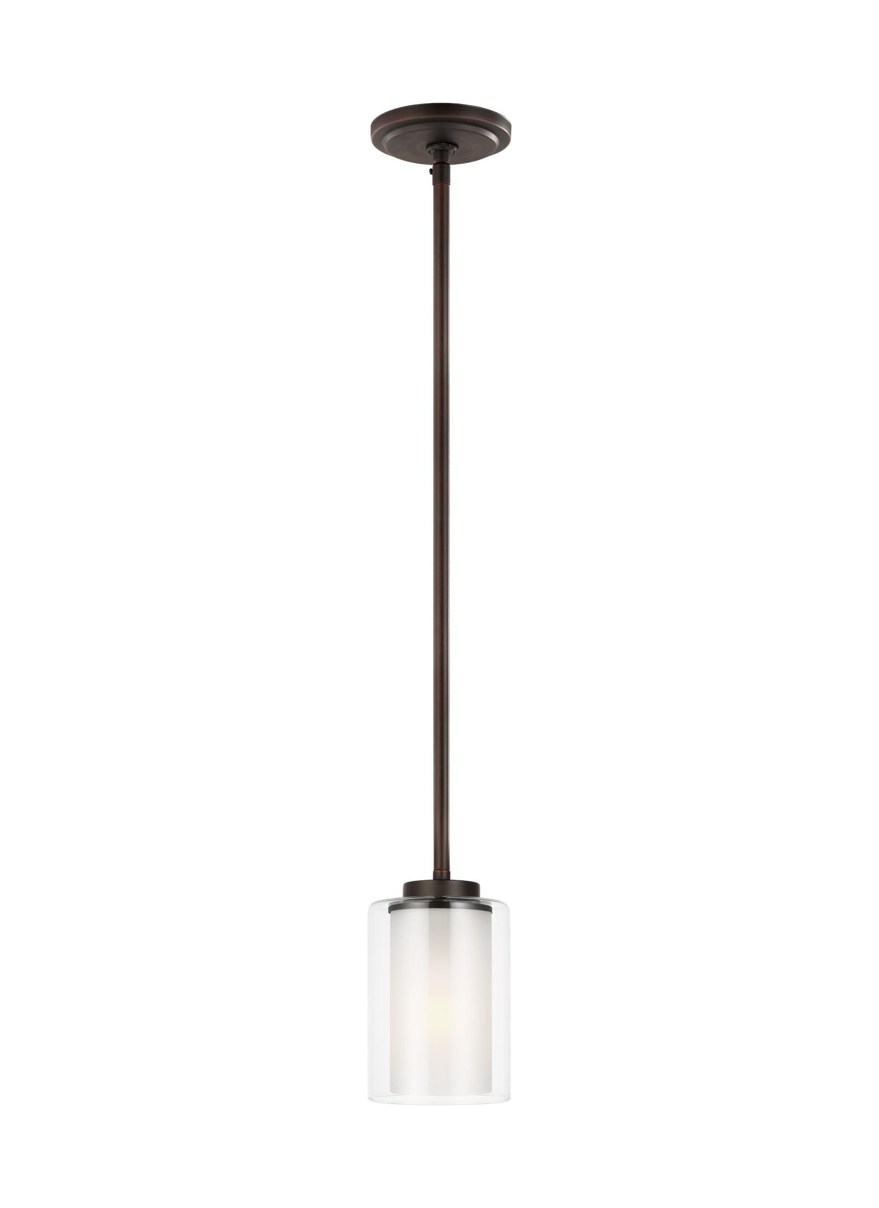 Generation Lighting 6137301-710 Elmwood Park One - Light Mini-Pendant Hanging Modern Fixture, Bronze