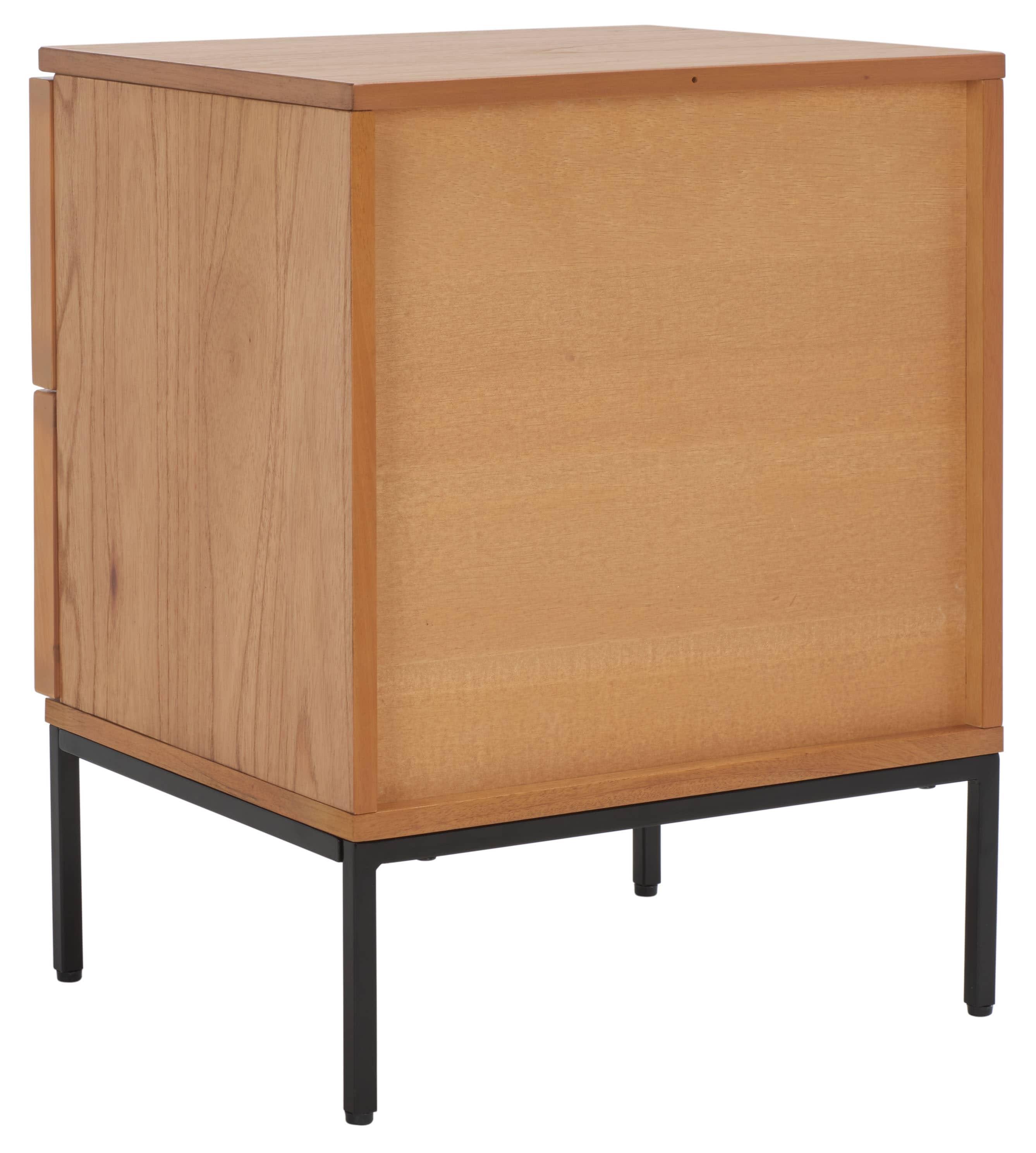 Zadie 2 Drawer Rattan Nightstand - NST5007 - Natural/Black - Safavieh