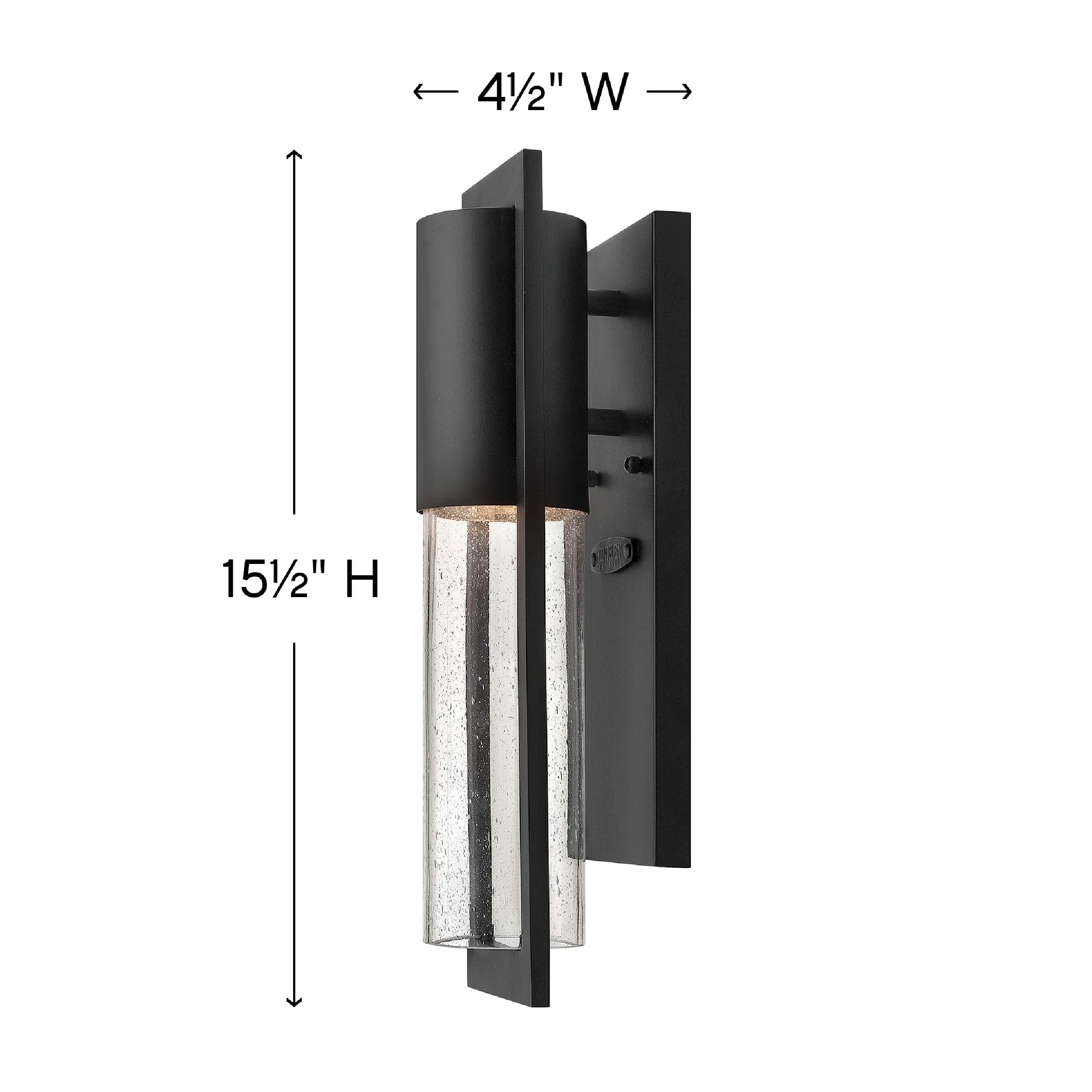 Sleek Black Outdoor Wall Sconce with Clear Seedy Glass