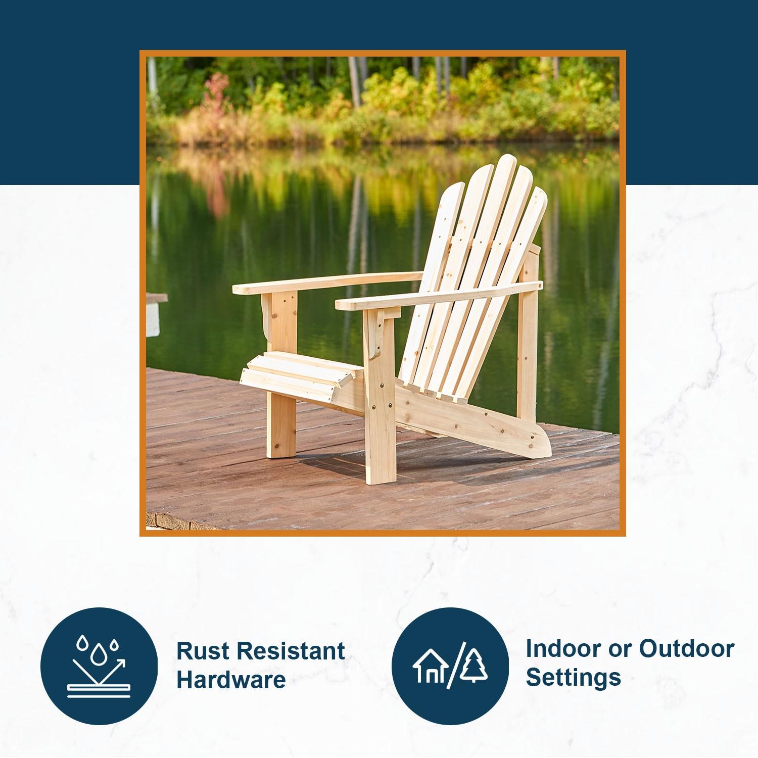 Shine Company Westport Cedarwood Indoor Outdoor Adirondack Chair, Natural