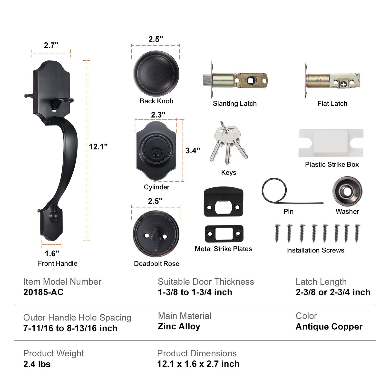 Front Door Handle and Deadbolt Set
