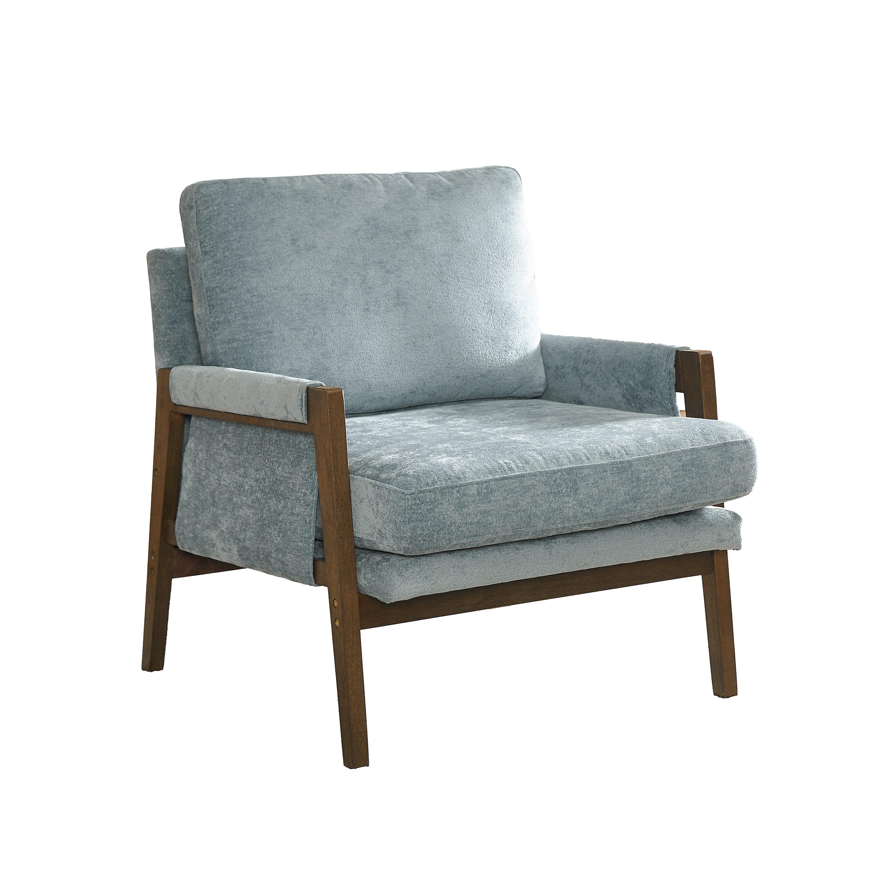 Roundhill Furniture Kelly Mid-Century Modern Velvet Accent Armchair