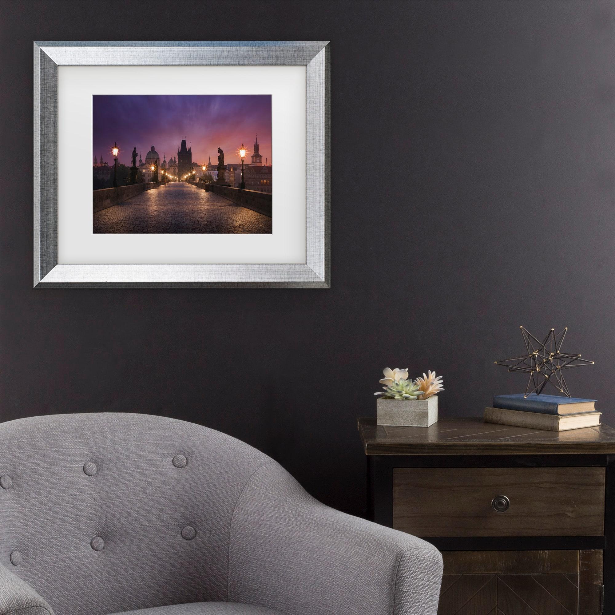 Trademark Fine Art - Inigo Cia Saint Charles Bridge, Prague Matted Framed Art - 16x20