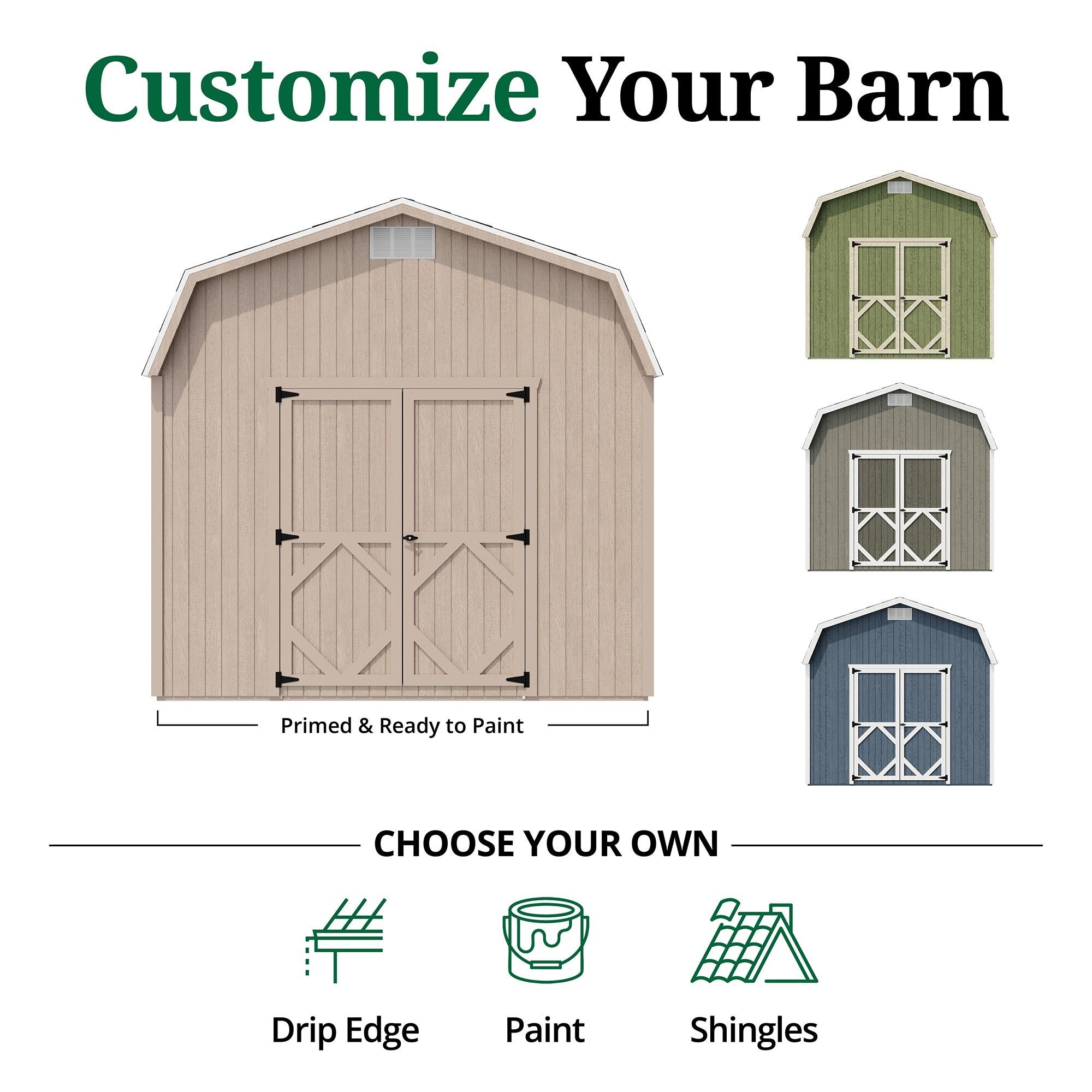 Little Cottage Co. Classic Gambrel Outdoor Wood Storage Barn with 6 ft. Sidewalls