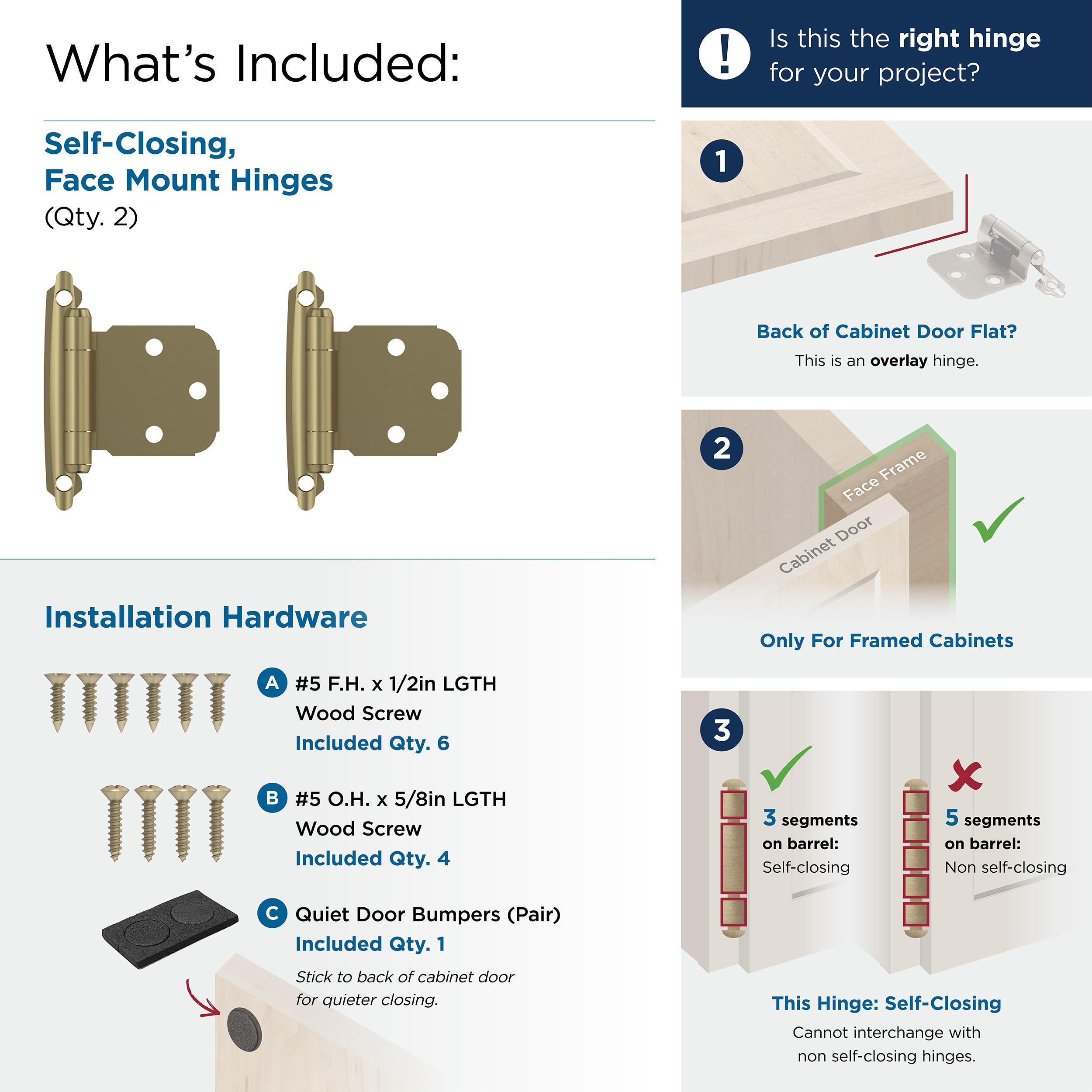 Face Mount Overlay Hinge