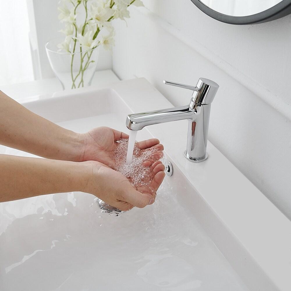 BWE Single Handle Single Hole Modern Bathroom Faucet Bathroom Drip-Free Vanity Sink Faucet