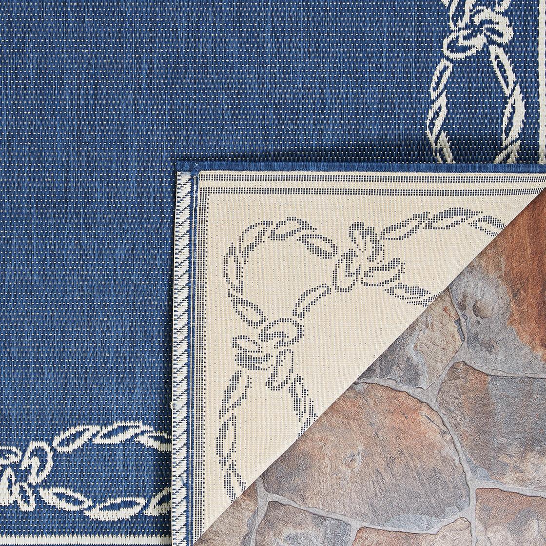 Couristan Recife Rope Knot Area Rug, 5'10" x 9'2", Ivory-Indigo