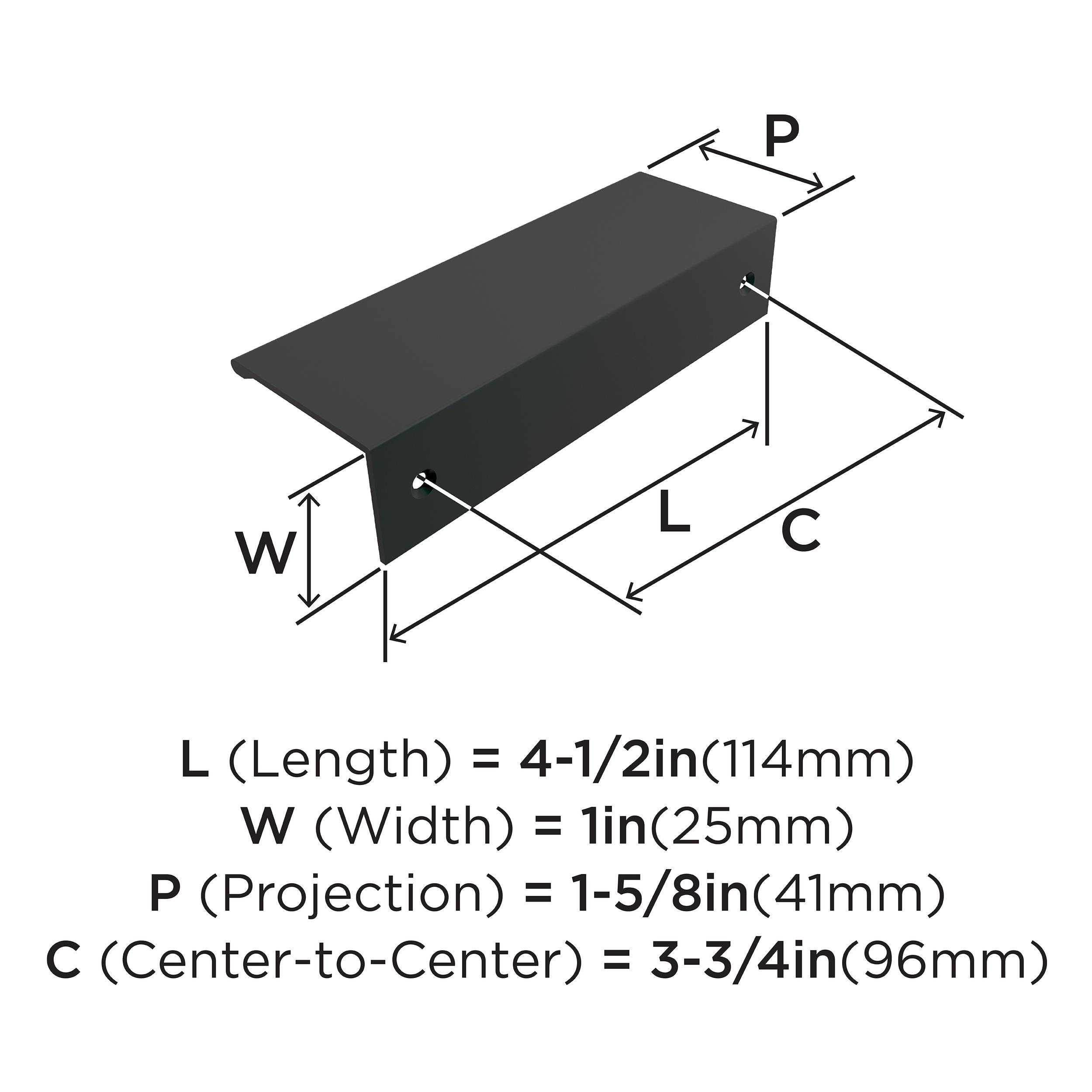 3 3/4" Center to Center Finger Pull
