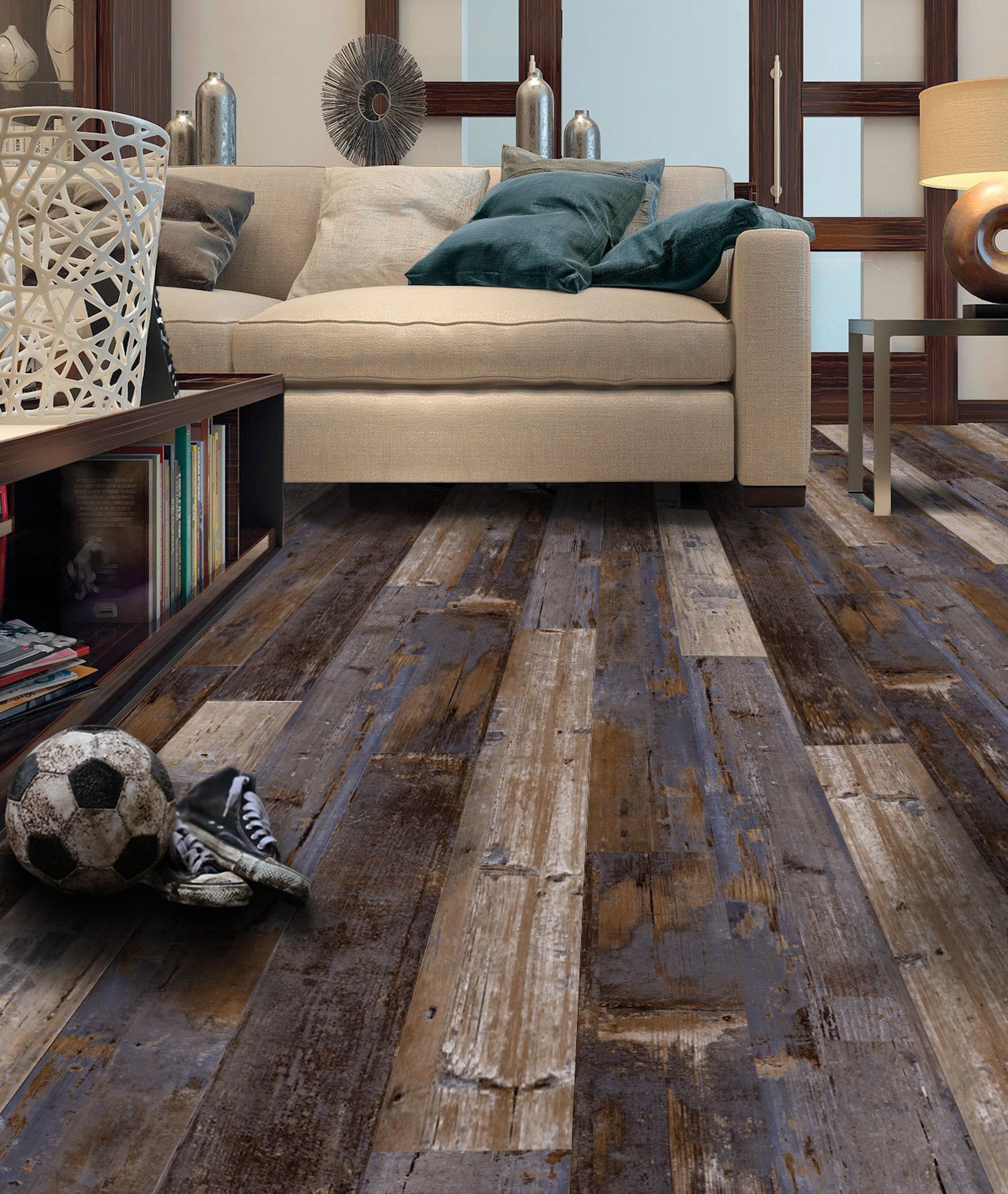 DecoProducts Colors Glue Down Floor and Wall DIY Multi-Tonal Style 6" x 36" x 2mm Luxury Vinyl Plank