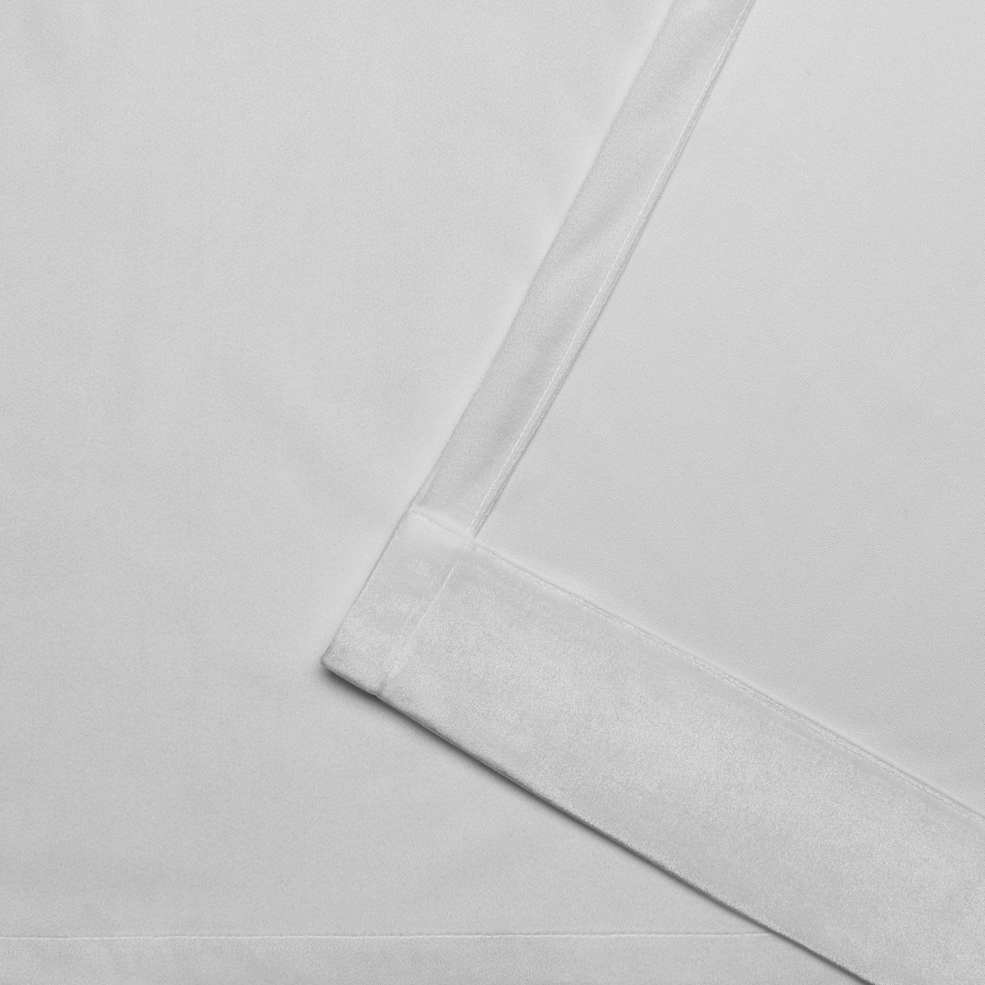 Set of 2 (96"x54") Velvet Back Tab Light Filtering Window Curtain Panels White - Exclusive Home: Polyester, Plain Weave