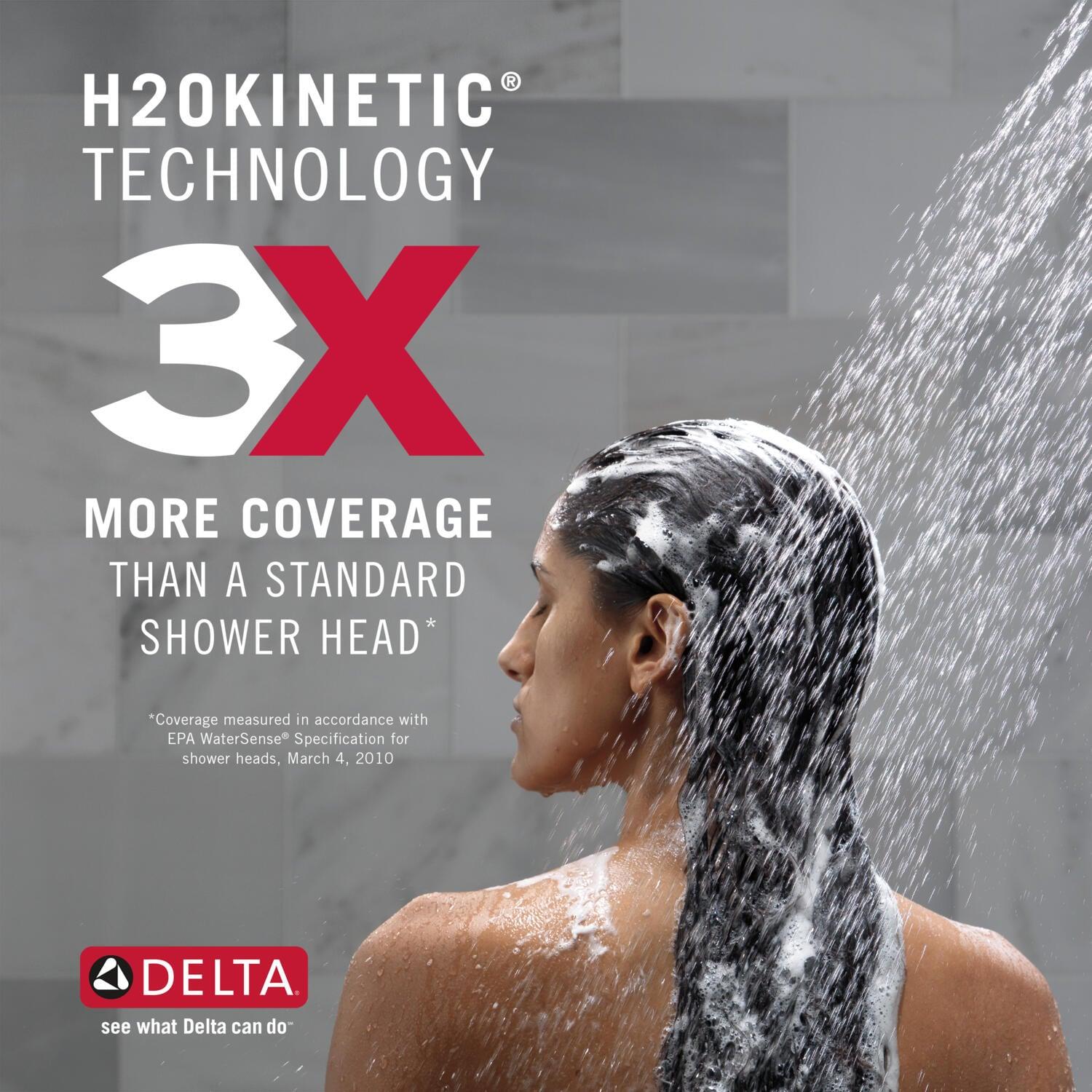 Hydrorain 5 Spray Dual Shower Head and Handheld Shower with Lumicoat and H2Okinetic 2.5 GPM