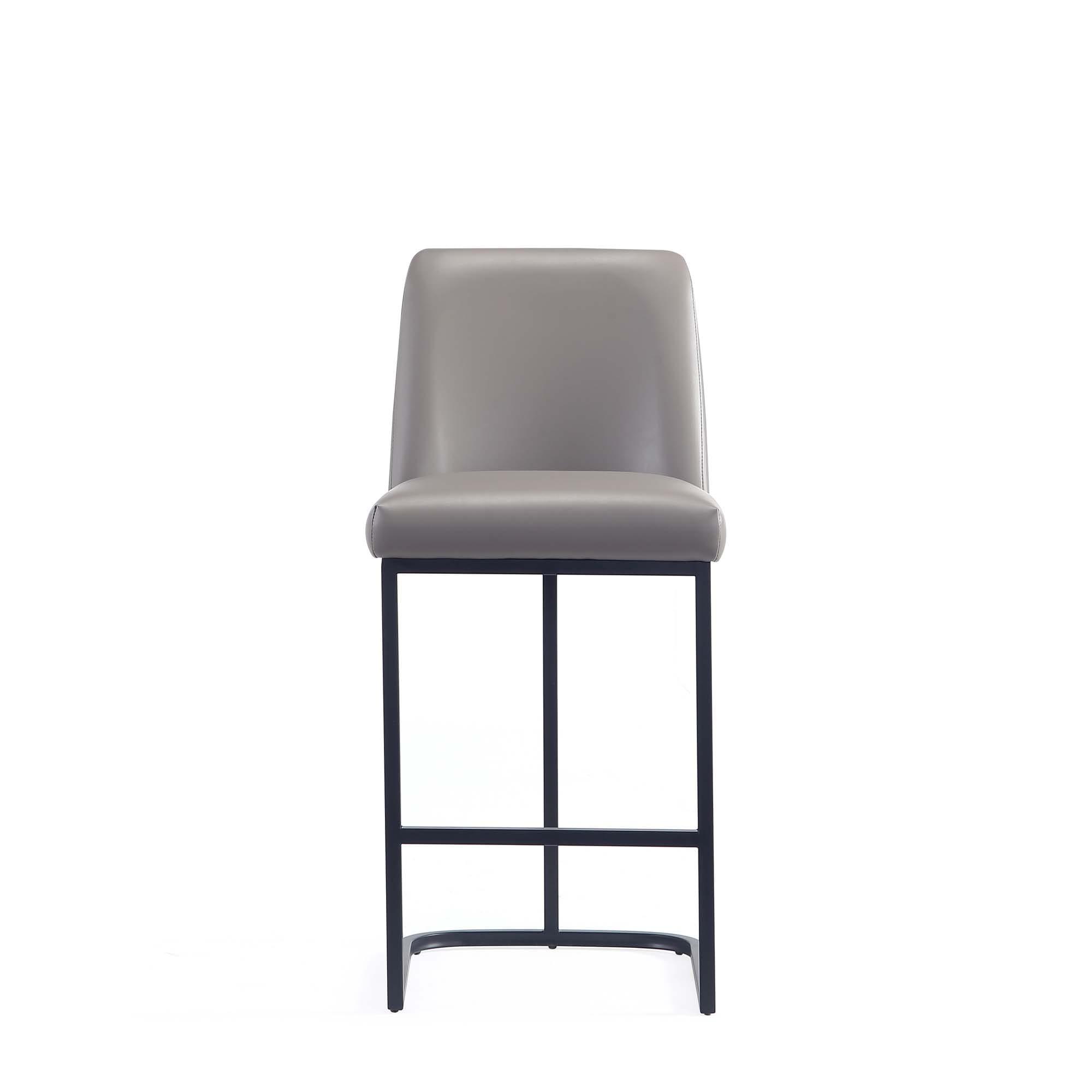 Manhattan Comfort Set of 3 Serena Counter Height Barstools Gray: Upholstered, Metal Frame, Modern Design