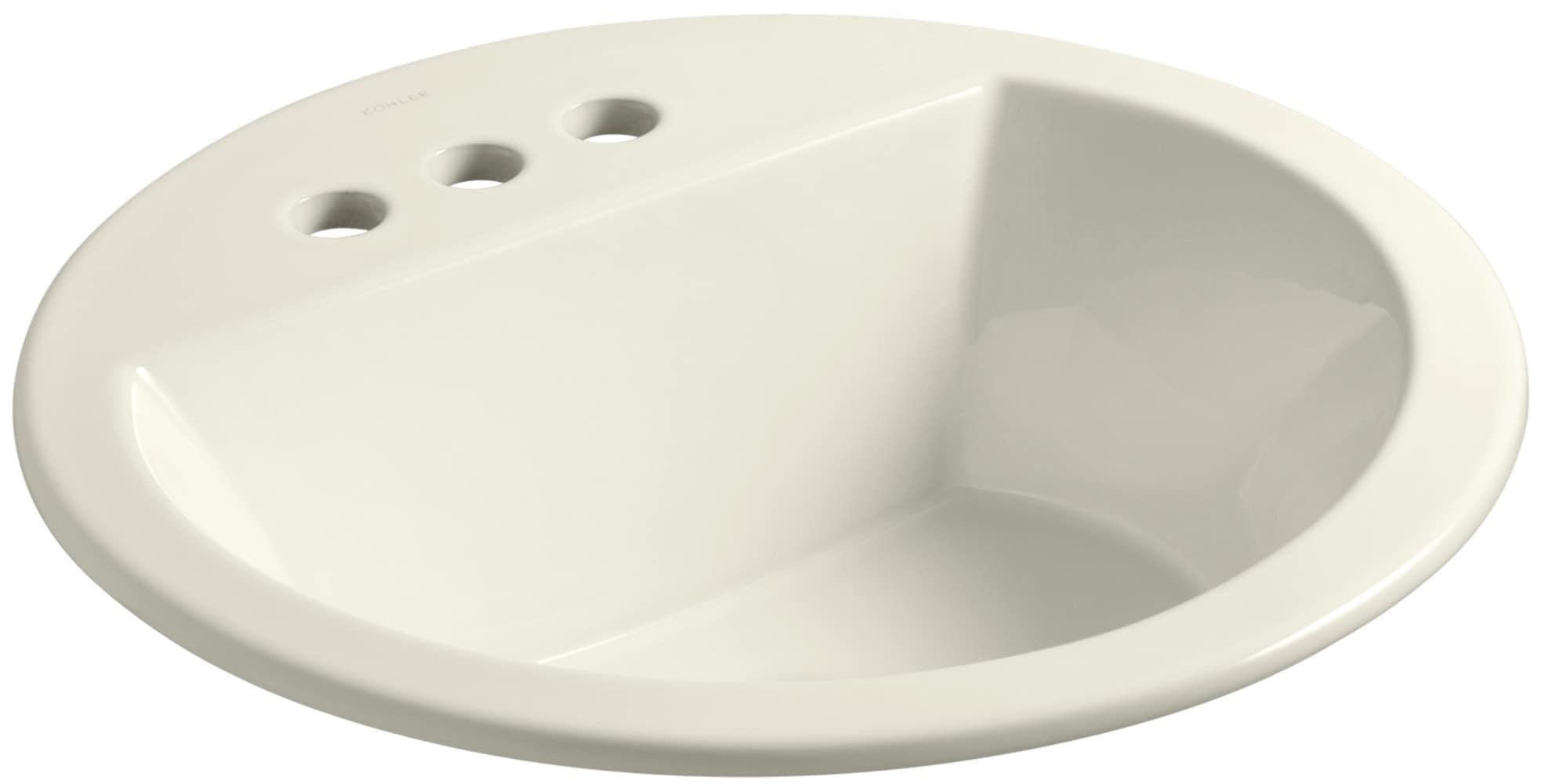 Bryant Round Drop-In Bathroom Sink with 4" Centerset Faucet Holes