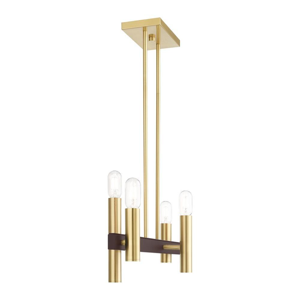 Livex Lighting Helsinki 4 - Light Chandelier in  Satin Brass/Bronze