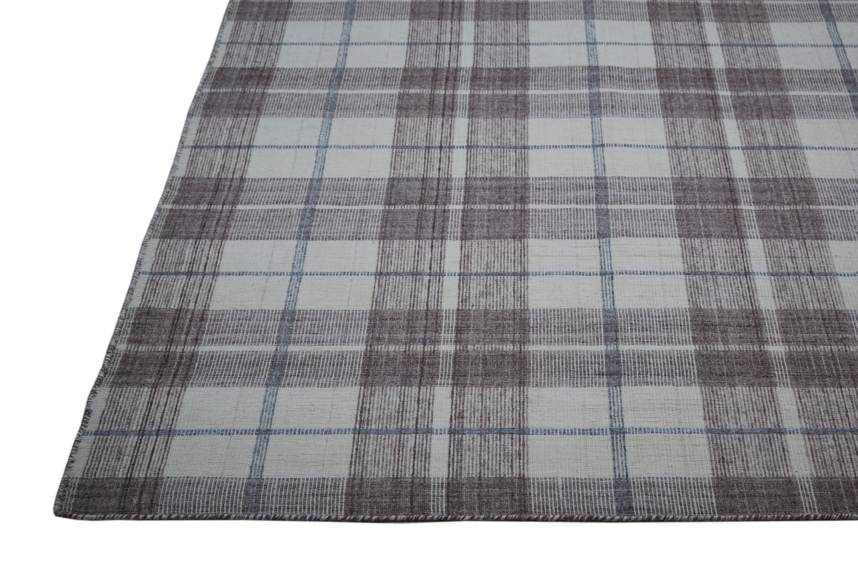 Feizy Crosby Transitional Plaid, Gray/Taupe/Ivory, 3'6" x 5'6" Accent Rug Easy Care Fade Resistant Stain Resistant Rustic Floor Rug for Living room Bedroom