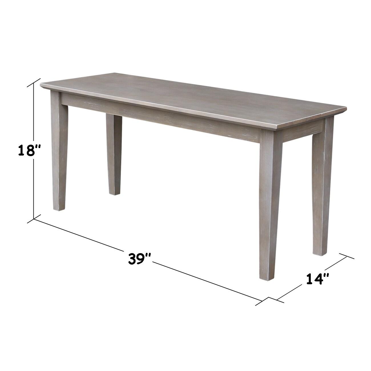 Shaker Styled Bench White - International Concepts: Solid Wood, Rectangle, Unupholstered, 400lb Capacity