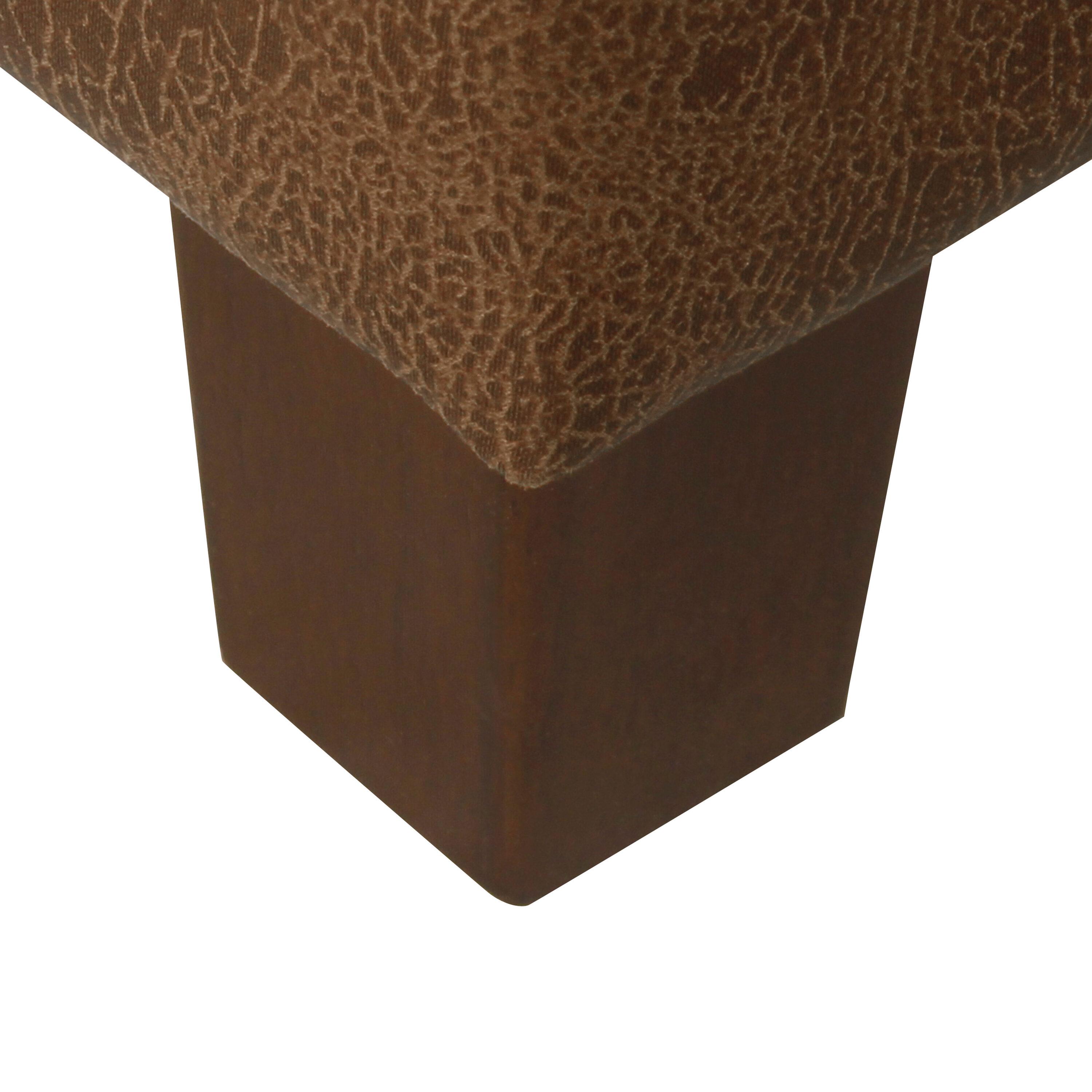 Square Tufted Faux Leather Storage Ottoman Brown - HomePop
