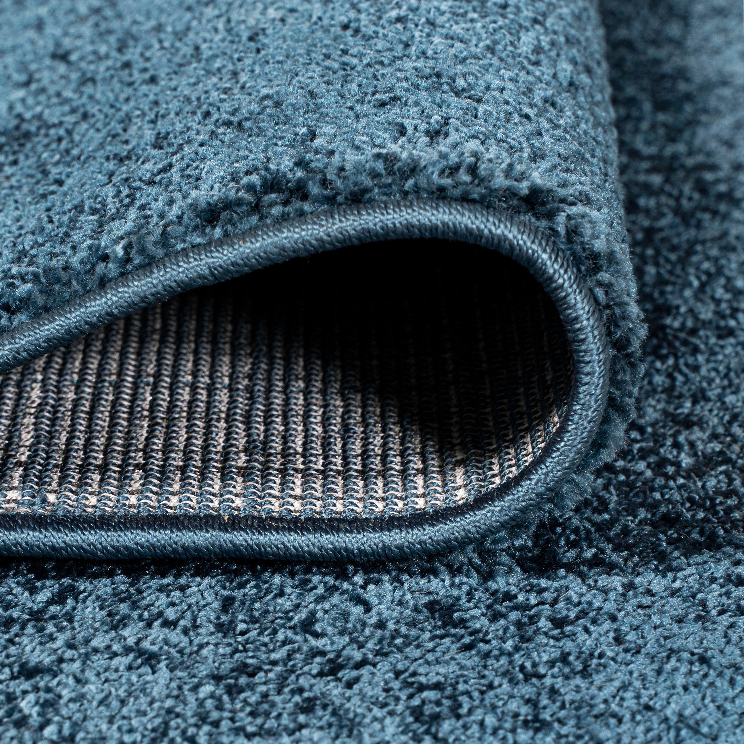 8'x10' Haze Solid Low-Pile Area Rug, Navy - JONATHAN Y