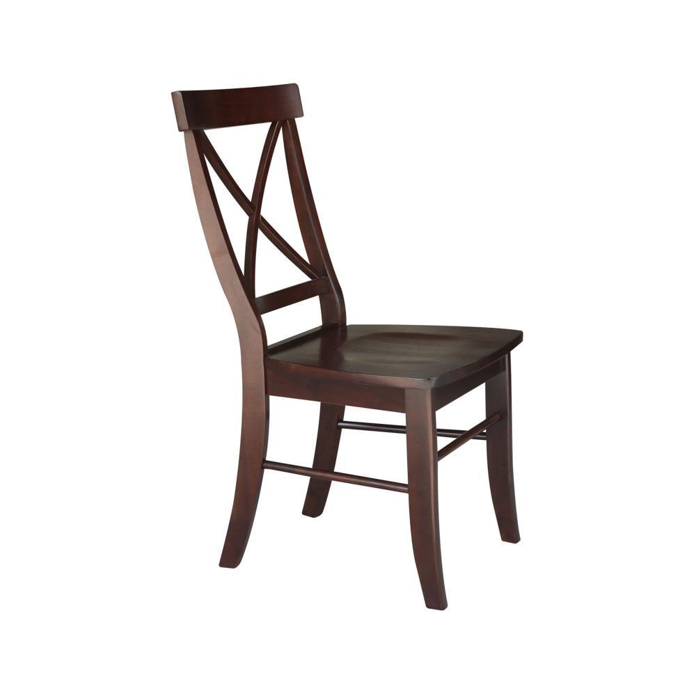 Set of 2 X Back Chairs with Solid Wood - International Concepts