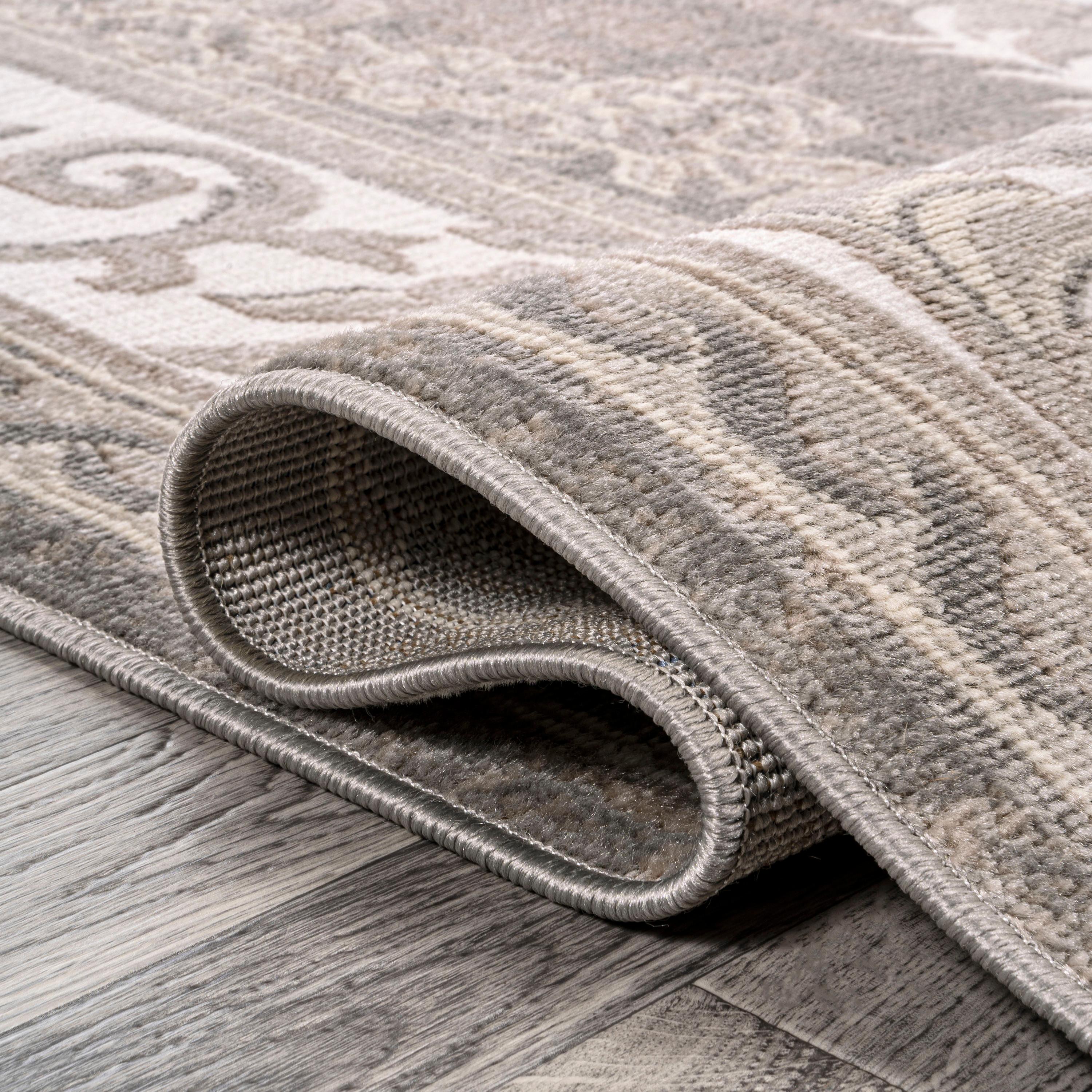 JONATHAN Y Rosalia Cottage Medallion Gray/Ivory 5 ft. x 8 ft. Area Rug