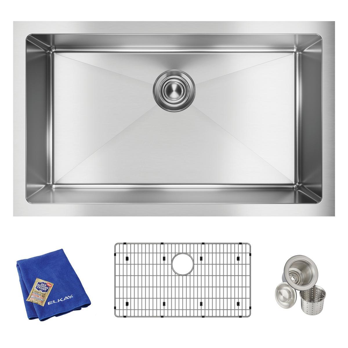 Crosstown 16 Gauge 31" L x 19" W Undermount Kitchen Sink Kit