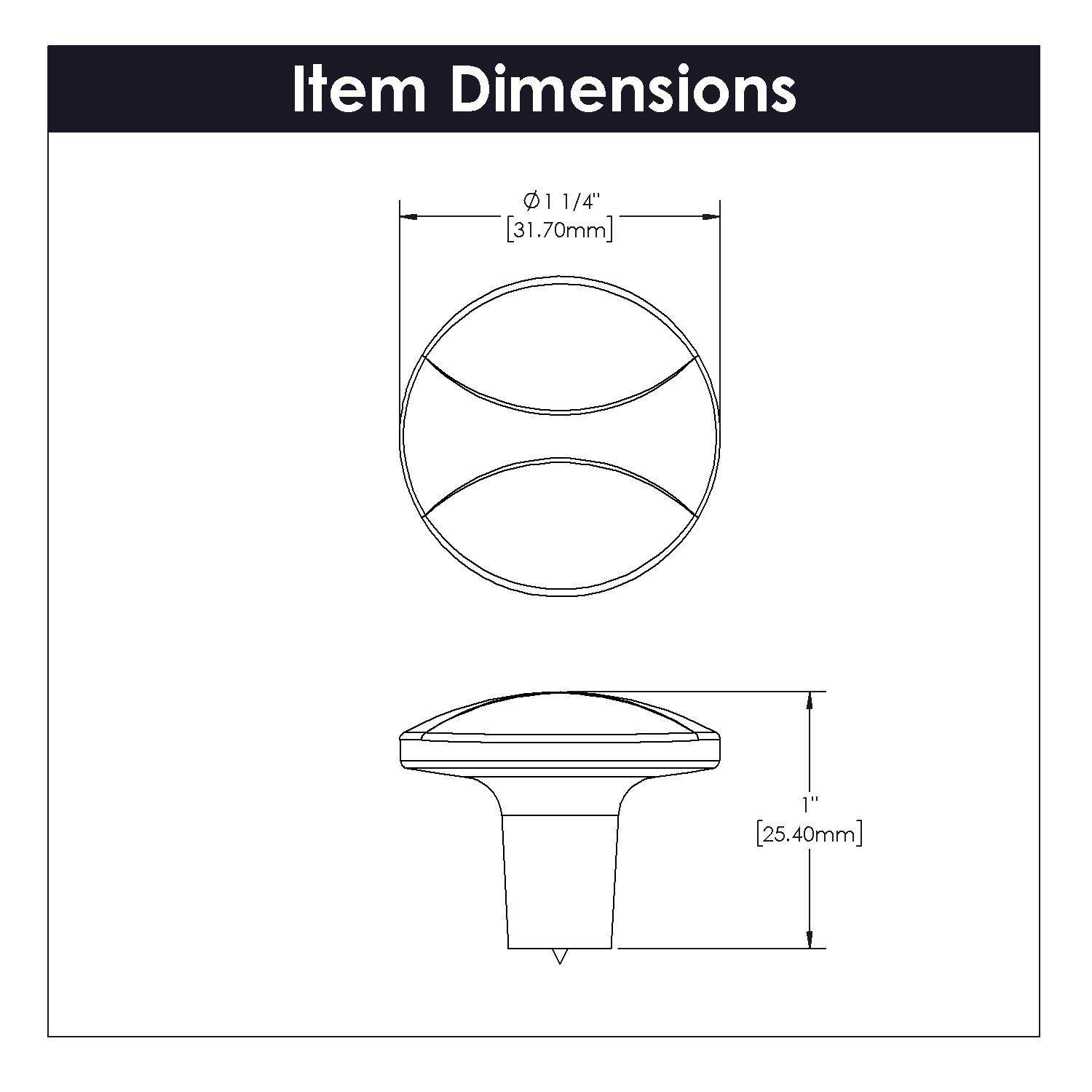 Crest 1 1/4" Diameter Mushroom Knob