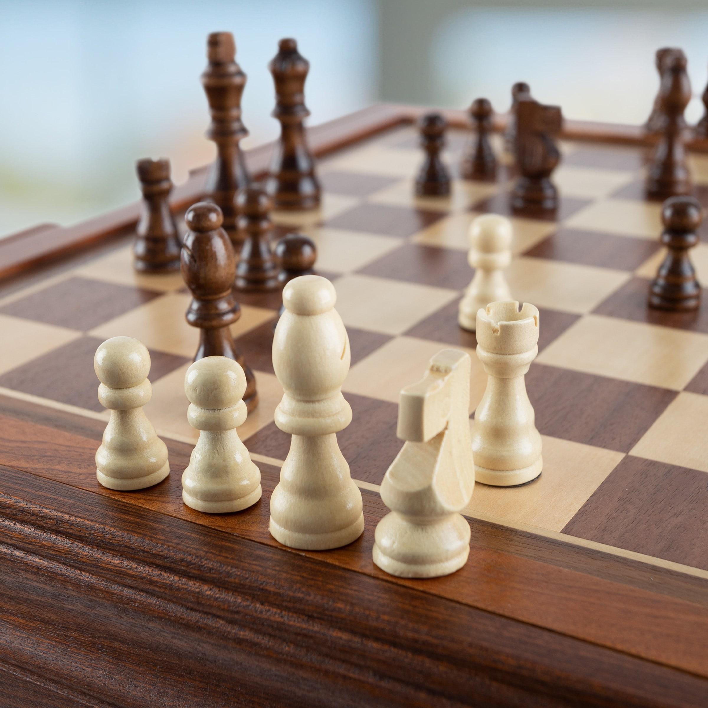 Toy Time Chess and Backgammon Pedestal End Table - Brown