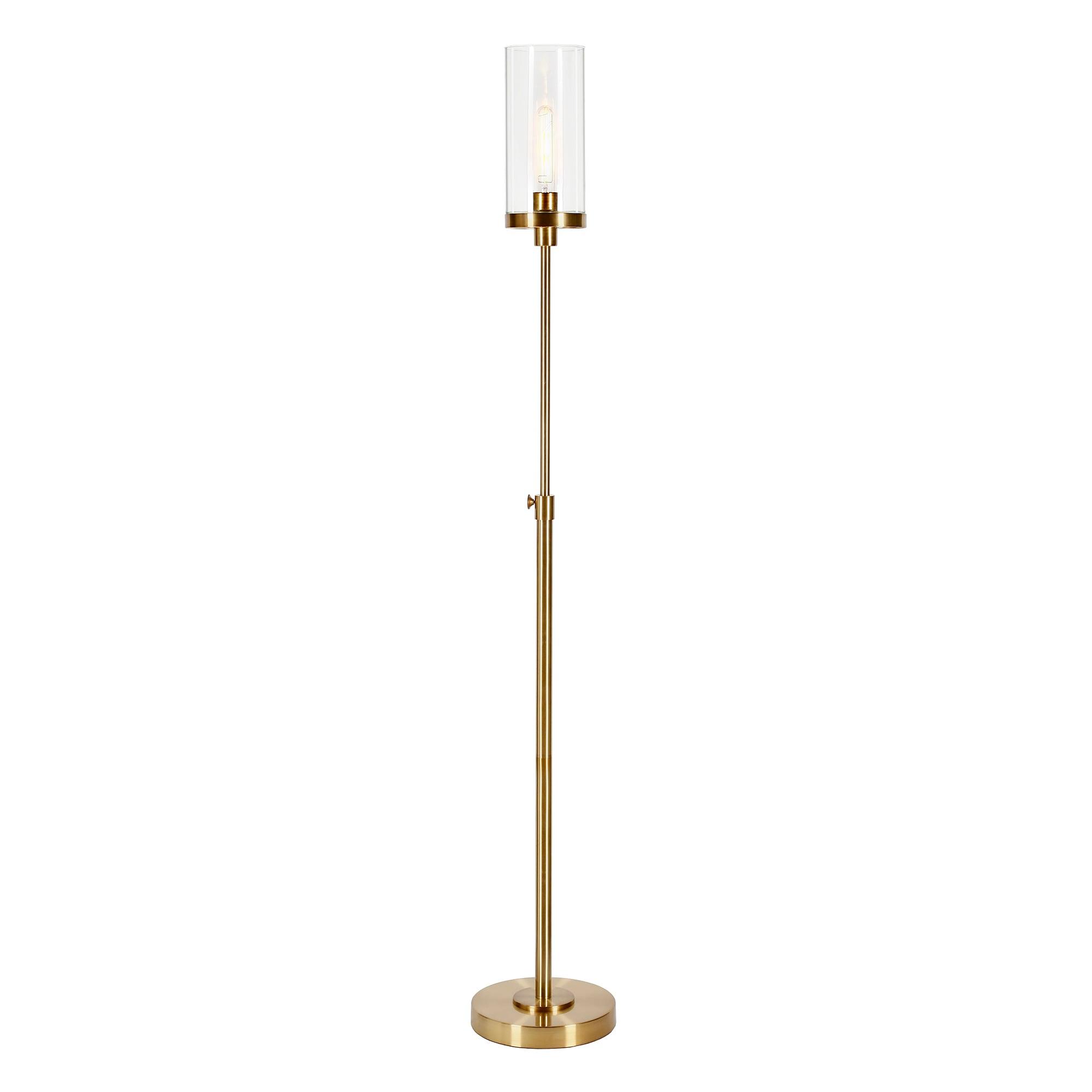 Henn&Hart 11" Brass Metal/Glass Floor Lamp