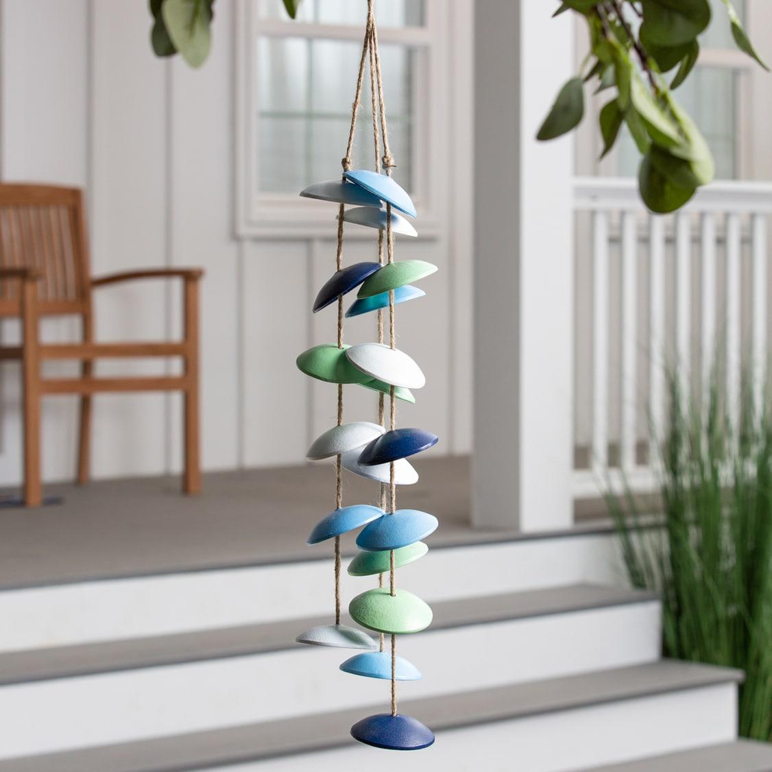 Multicolor Cast Iron and Jute Rope Wind Chime