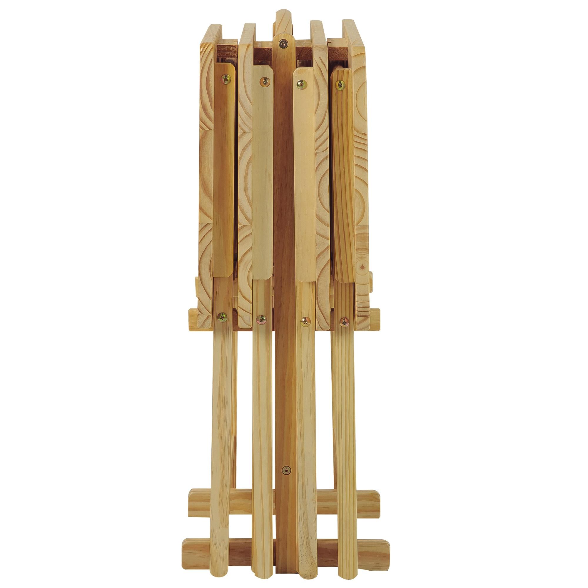 5 Piece TV Tray Table Set in Natural (4 Trays, 1 Stand)