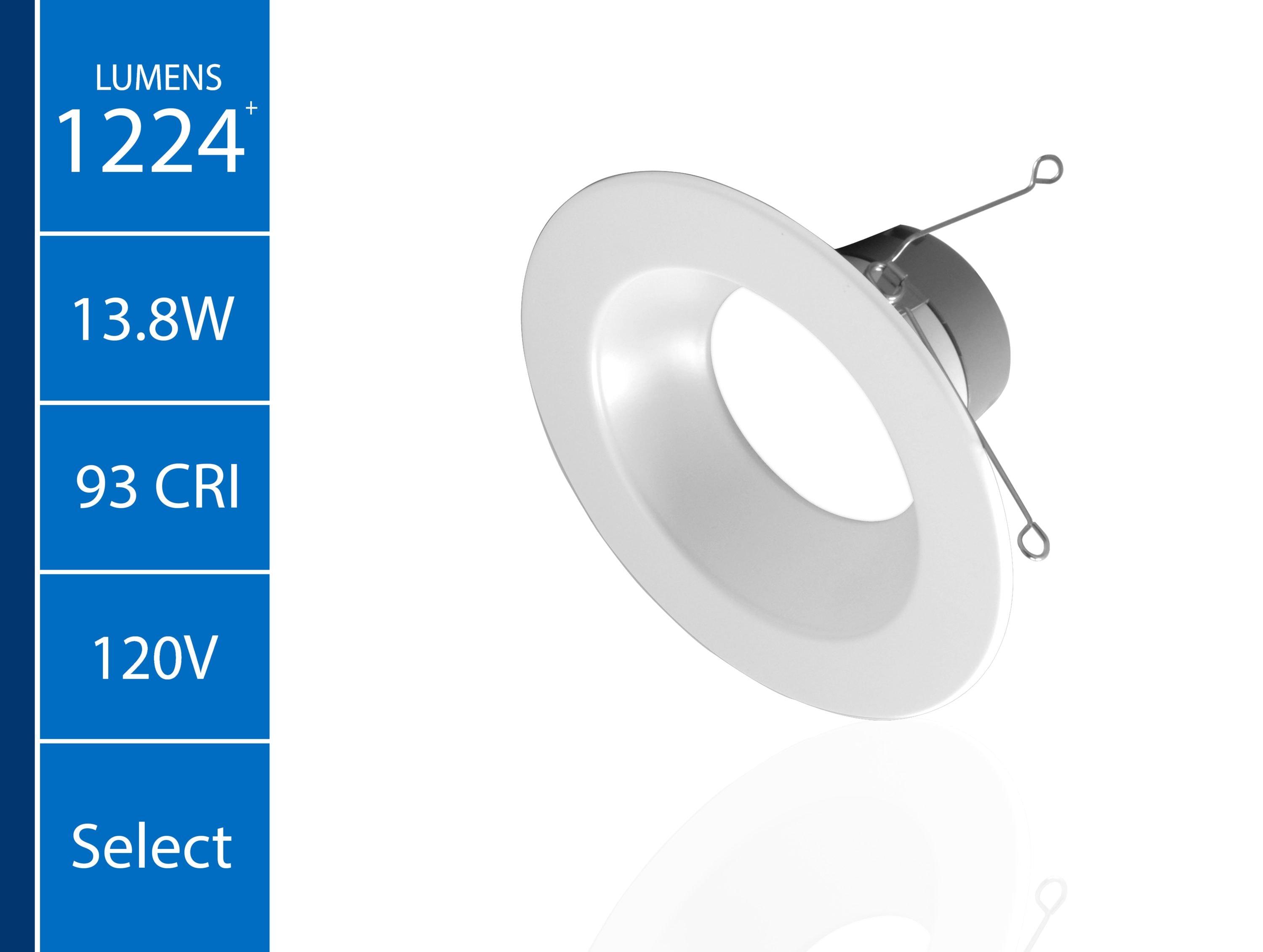NICOR Lighting 6'' Selectable Color Temperature Dimmable Air-Tight IC Rated LED Retrofit Recessed Lighting Kit DLR56612120SWH