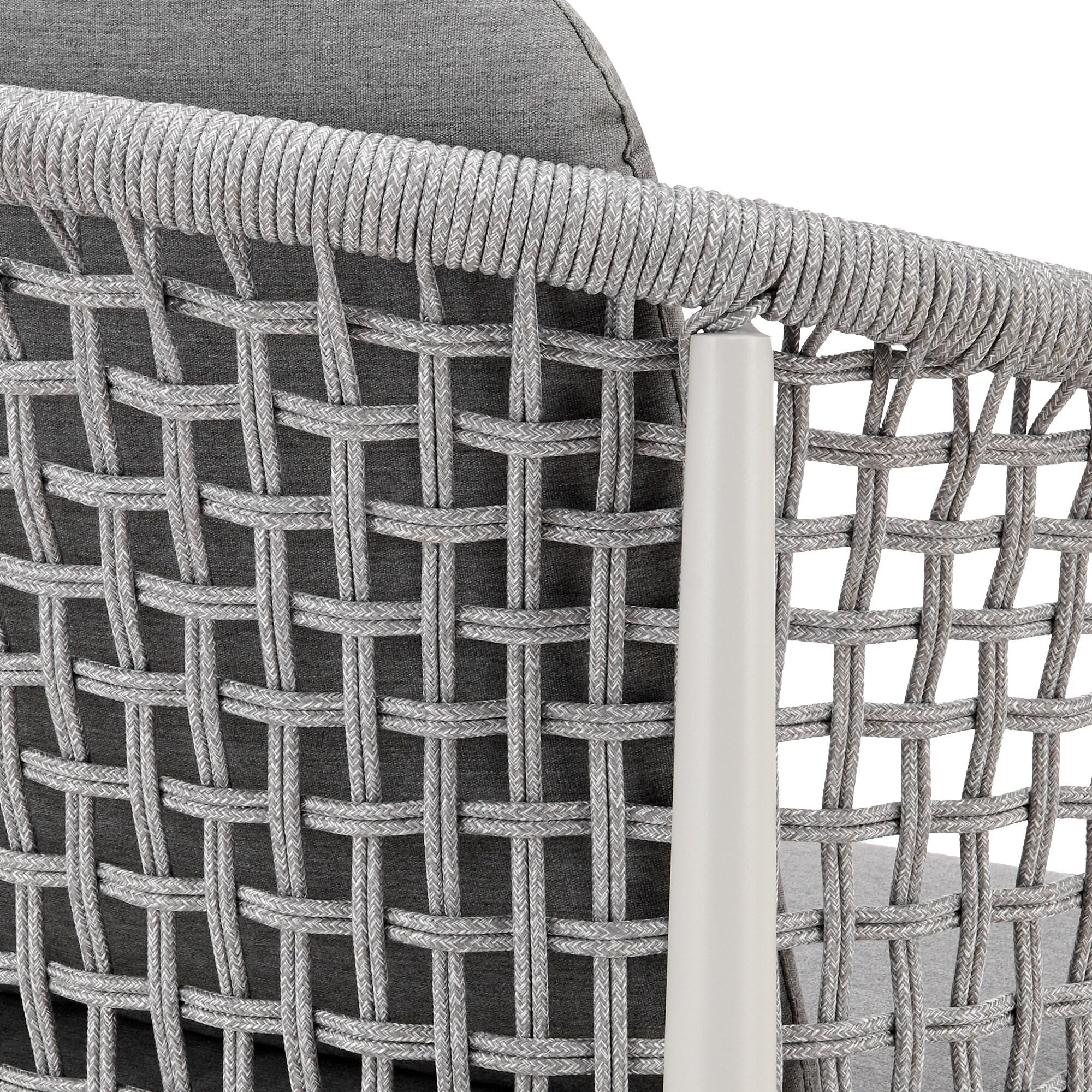 Rhodes Outdoor Patio Dining Chair in Aluminum Set of 2