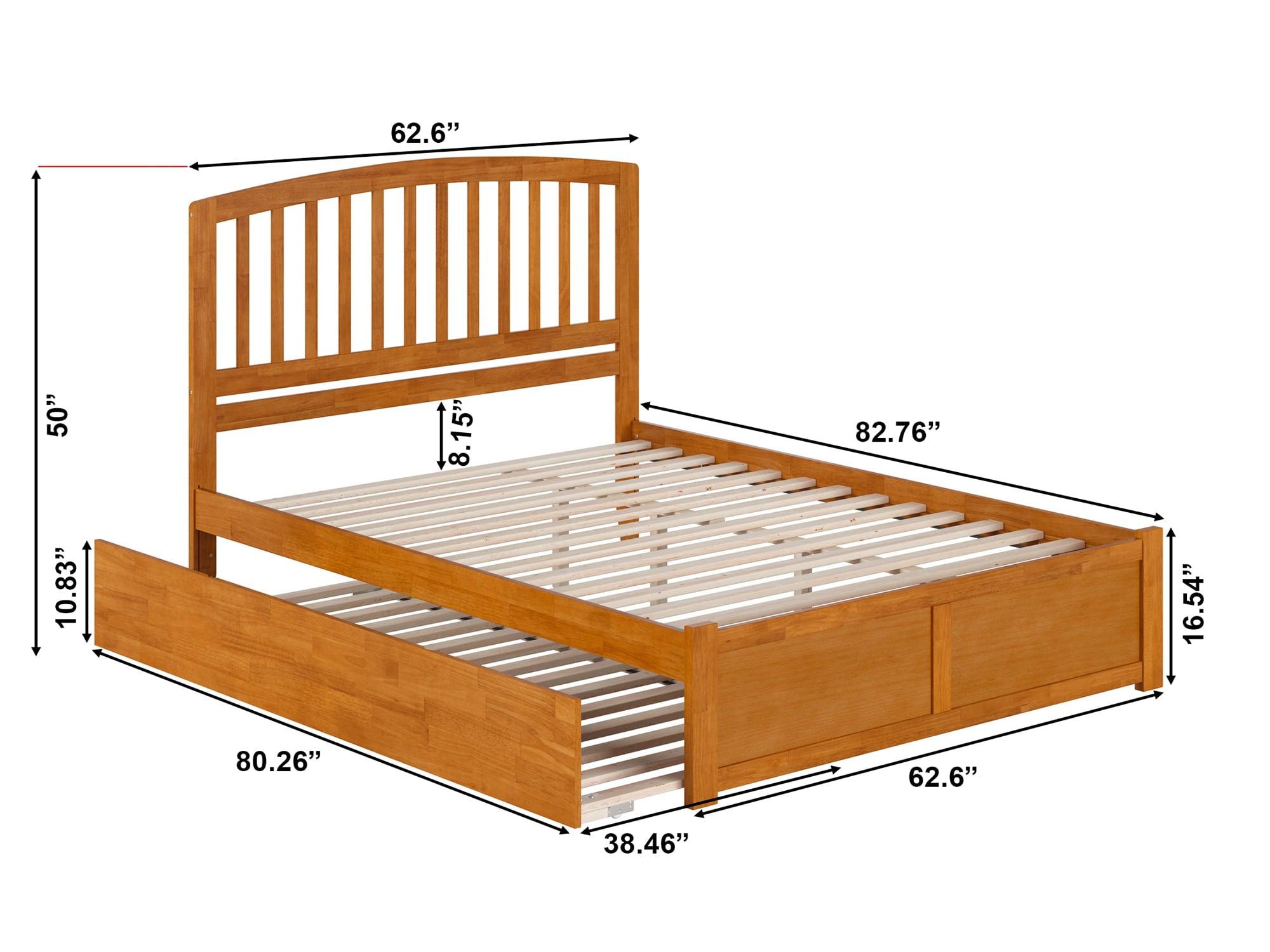 Richmond Solid Wood Platform Bed with Panel Footboard and Trundle