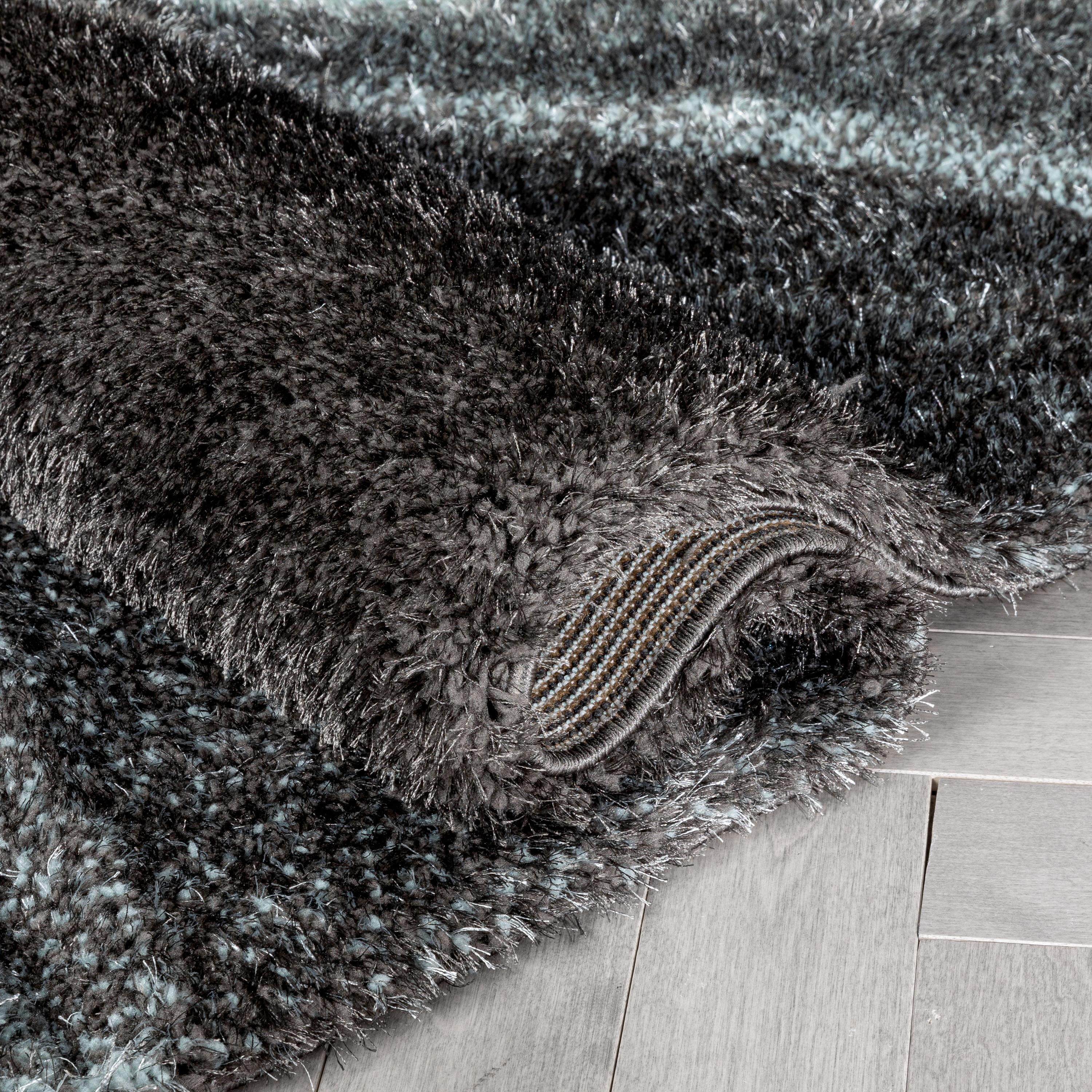 San Francisco Luz Modern Geometric Light Blue 3D Textured Thick & Soft Shag Rug