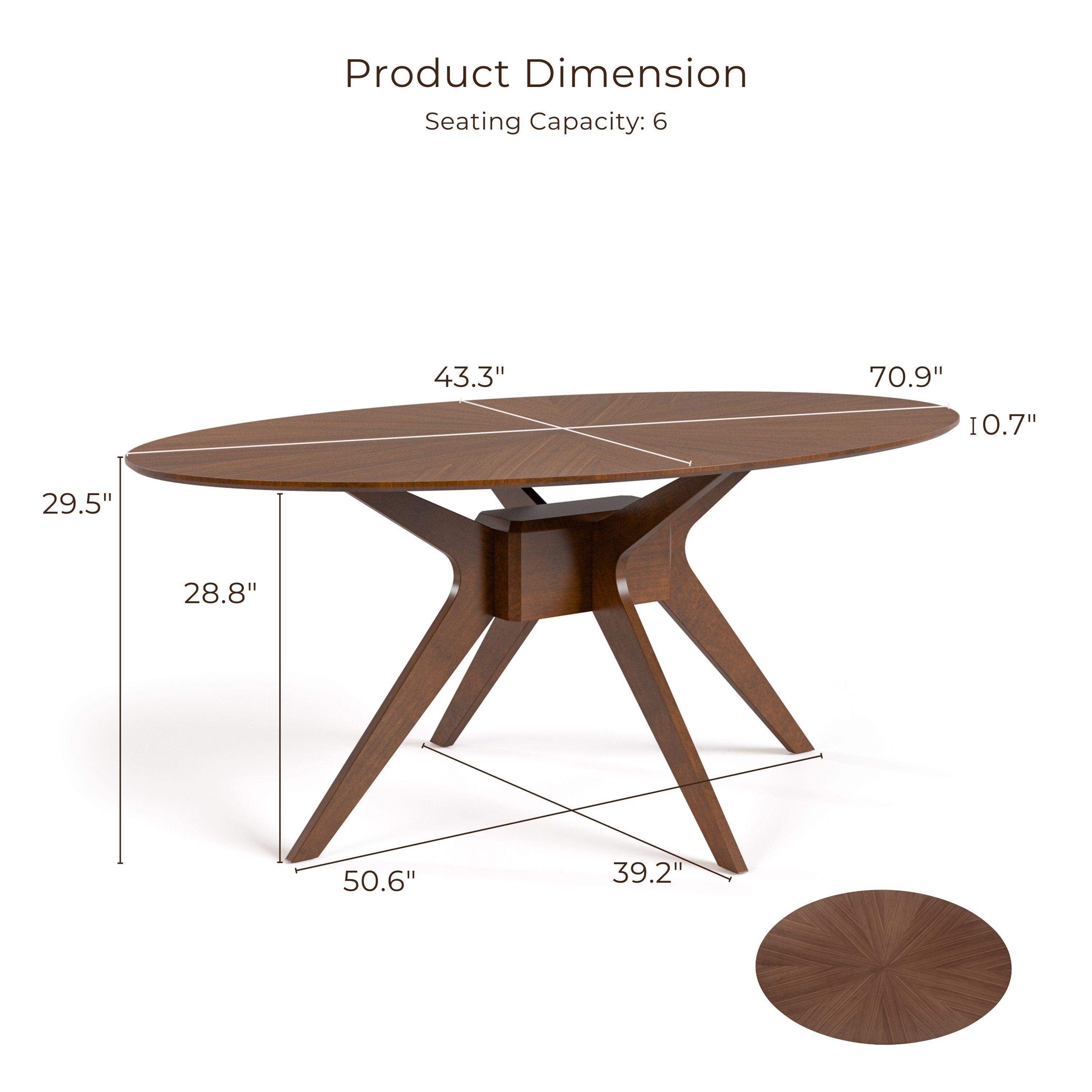 HOMES: Inside + Out 5pc Pearlcrest Mid-Century Modern Dining Table Walnut