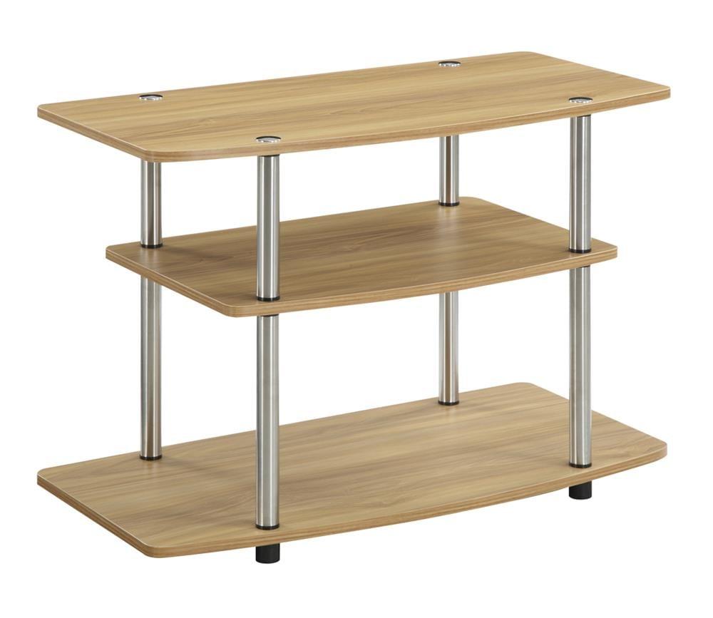 Convenience Concepts Designs2Go No Tools 3 Tier TV Stand, Light Oak
