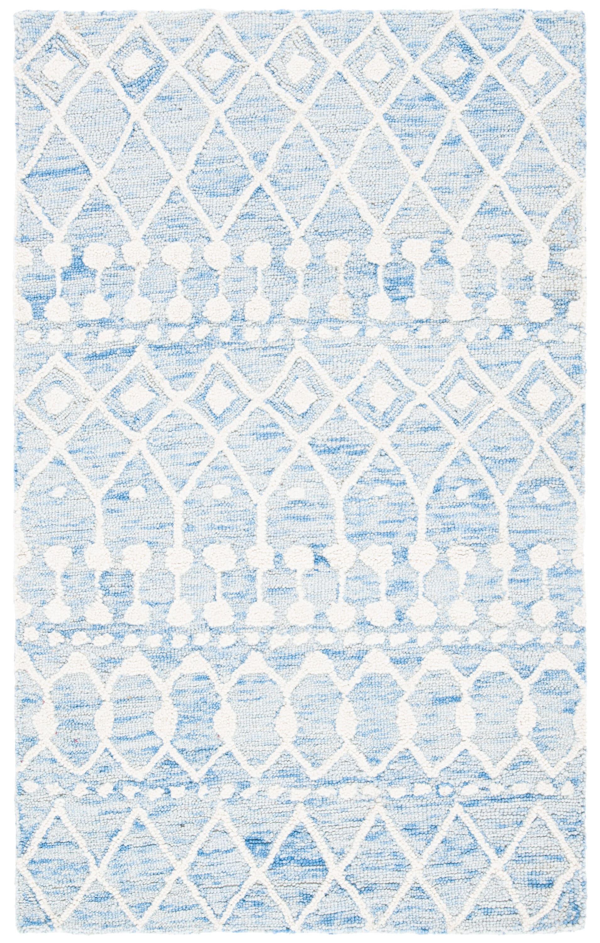 Blossom BLM115 Hand Tufted Area Rug - Blue/Ivory - 3'x5' - Safavieh.