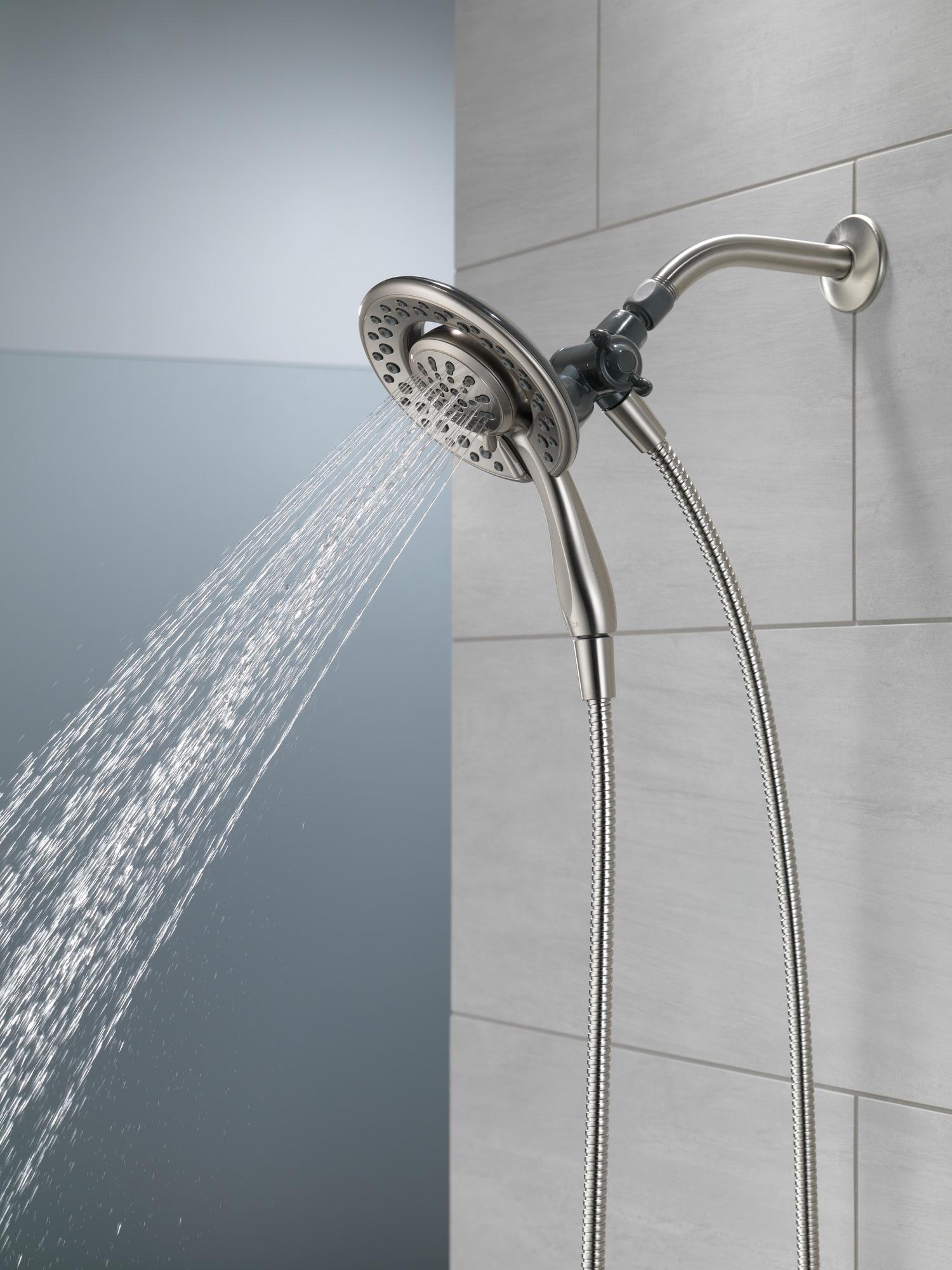 Spotshield Brushed Nickel Stainless Steel Dual Shower Head with Handheld