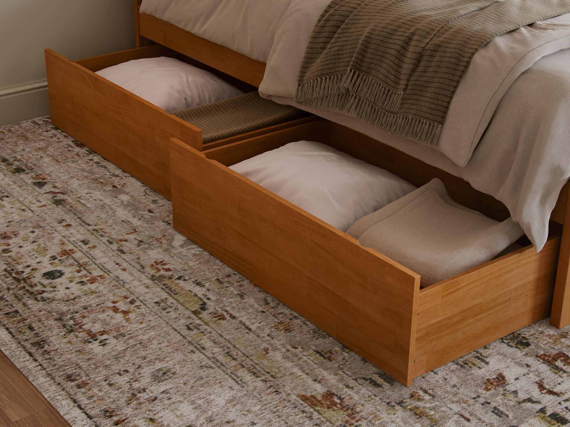 Solid Wood Platform Storage Bed