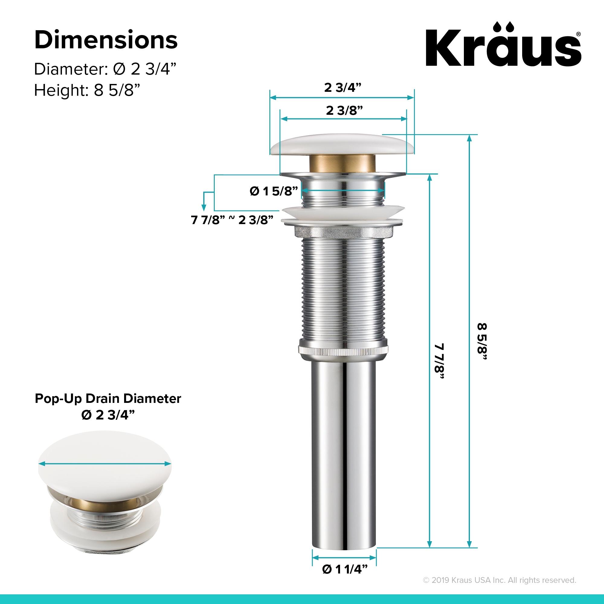 KRAUS Viva™ Thin Ceramics Vessel Bathroom Sink with Pop-Up Drain