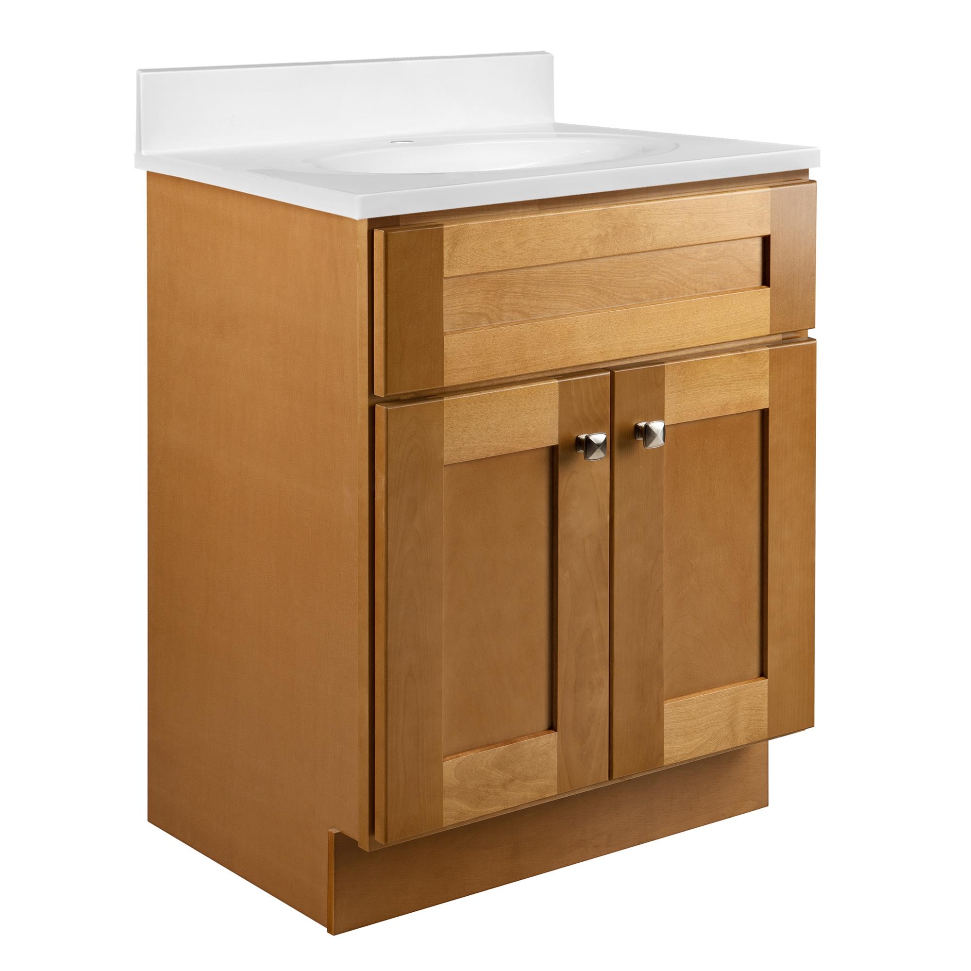Design House Brookings 24 Inch Bathroom Vanity, Ready to Assemble, Solid Wood, Sherwin Williams – Design House, 587063
