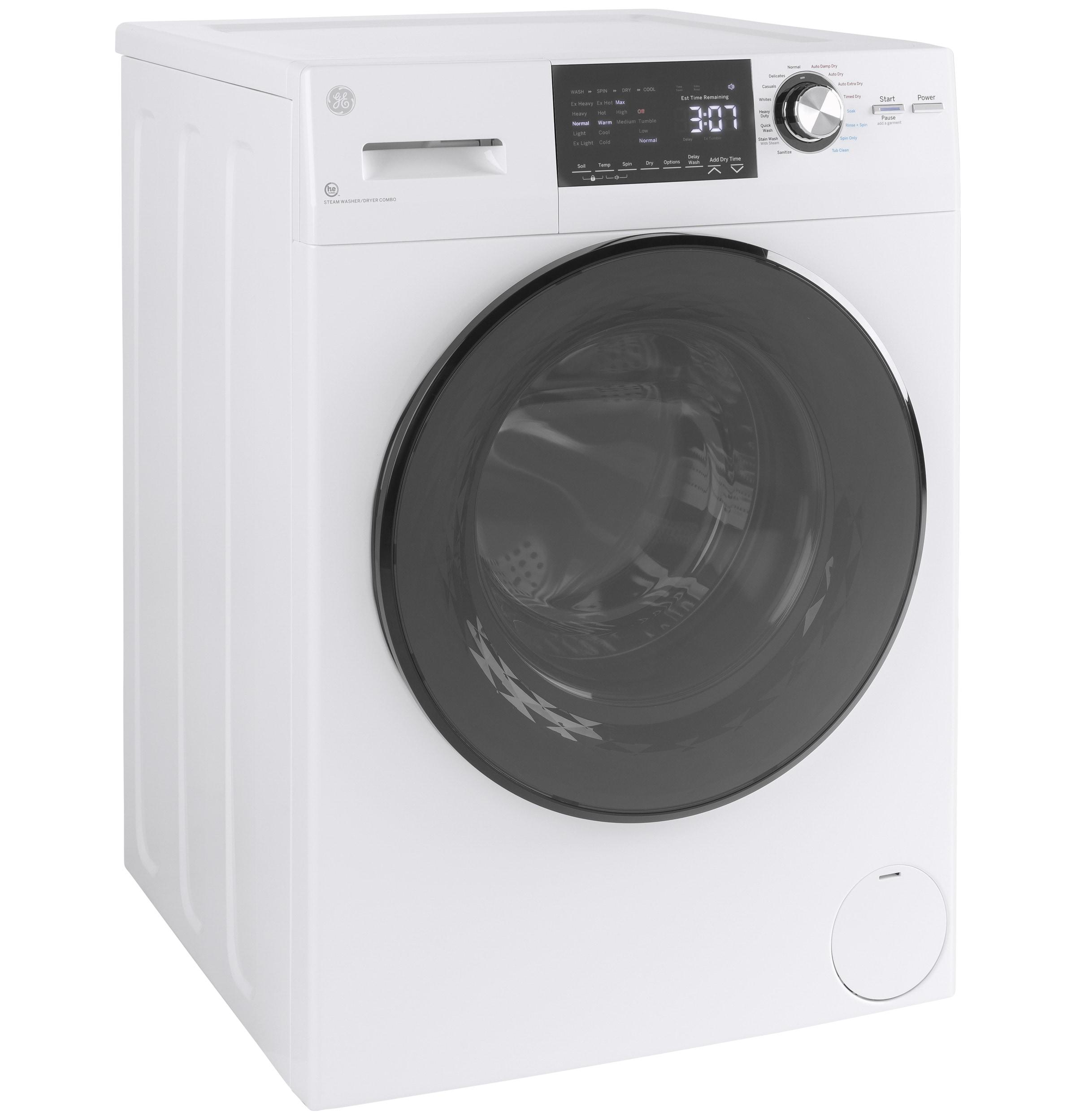 GE Appliances All-In-One Combo Unit with 2.4 Cubic Feet Front Load Washer and 2.4 Cubic Feet Electric Dryer